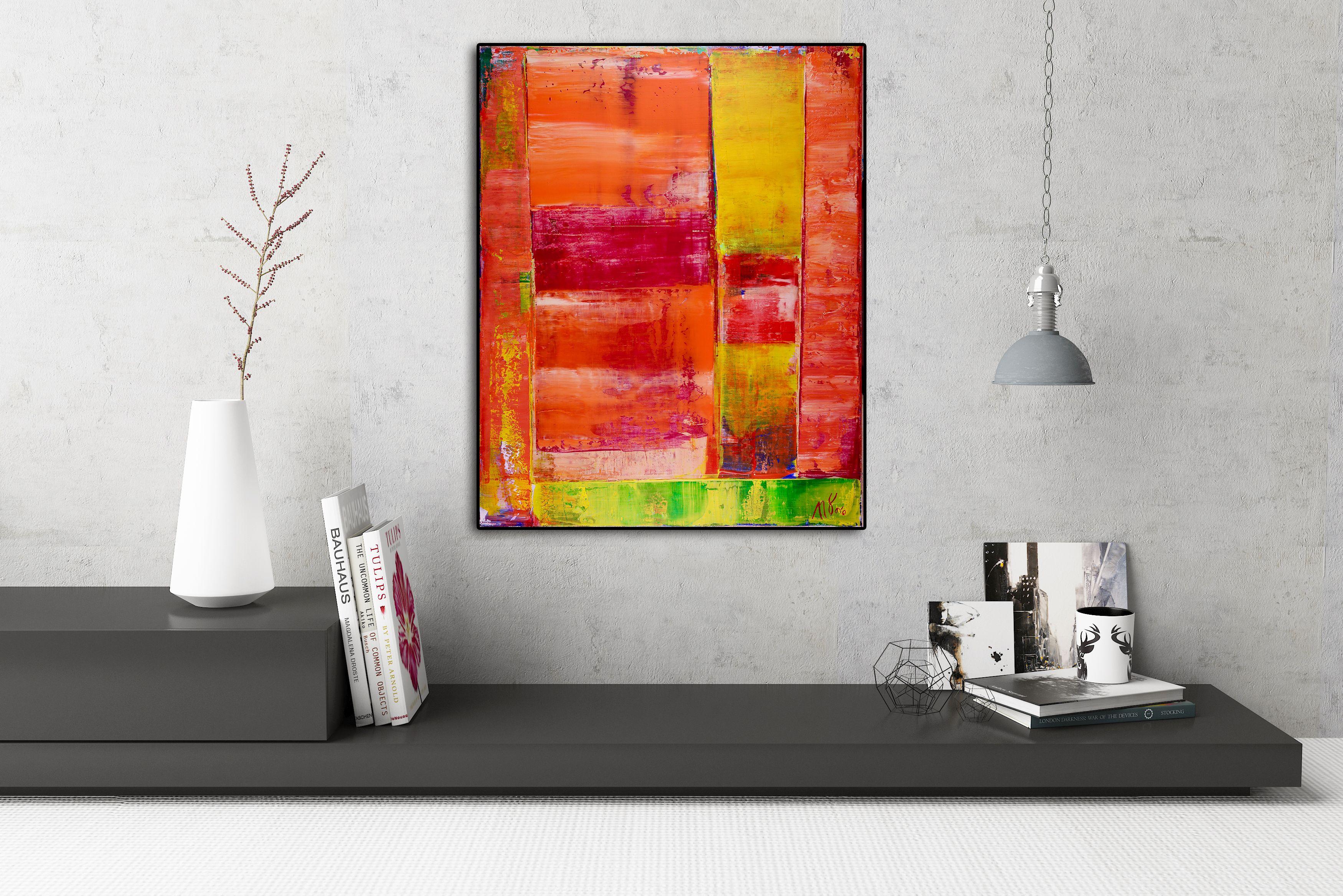 - LISTO PARA COLGAR  - LIENZO FIRMADO  - UNA PIEZA AUDAZ  - CERTIFICADO DE AUTENTICIDAD FIRMADO    Pintura geométrica contemplativa con sutiles mezclas de color, contraste y finos detalles. Texturiza con muchas capas de gesso para imprimar el lienzo