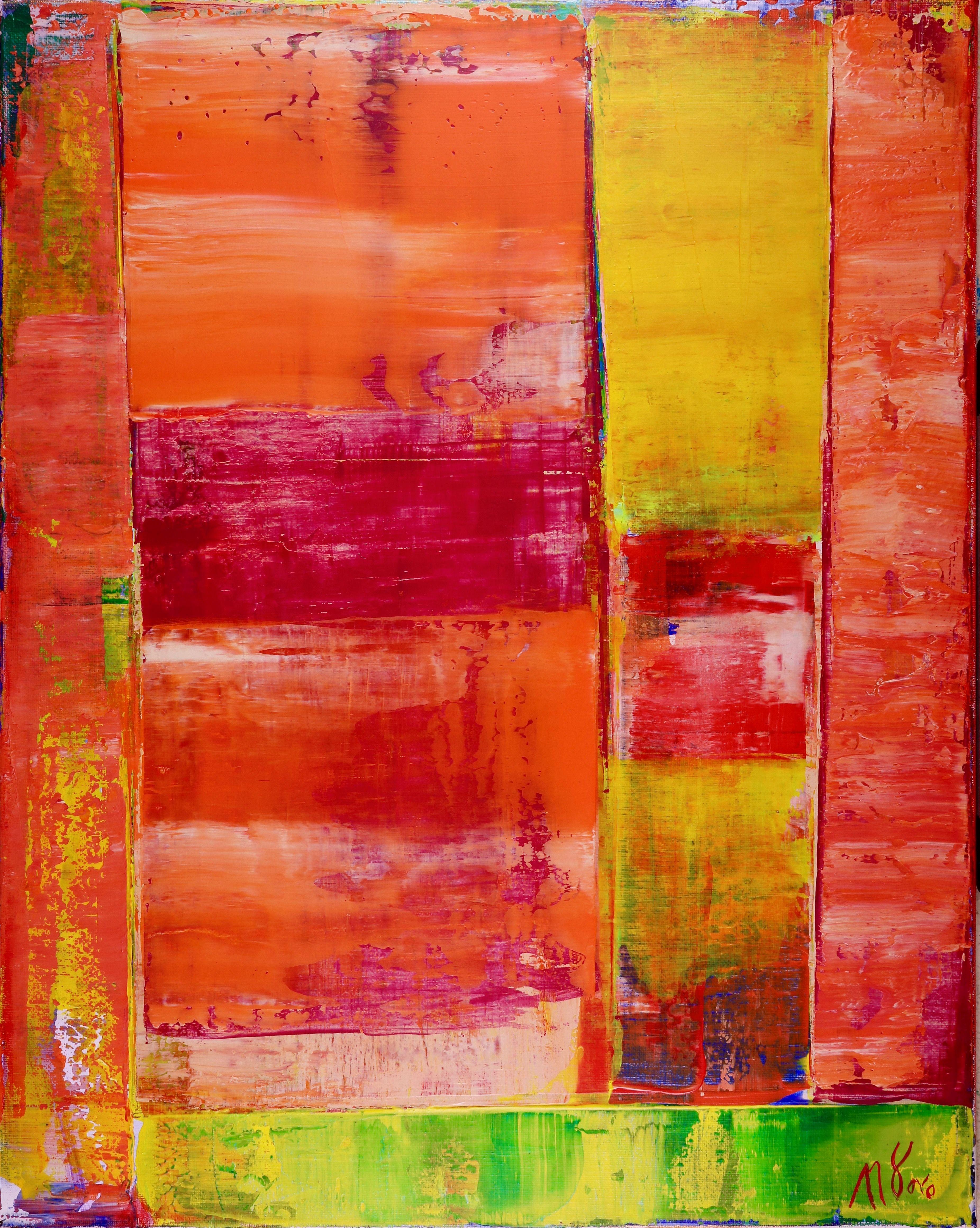 Tres ventanas, Pintura, Acrílico sobre lienzo - Painting de Nestor Toro
