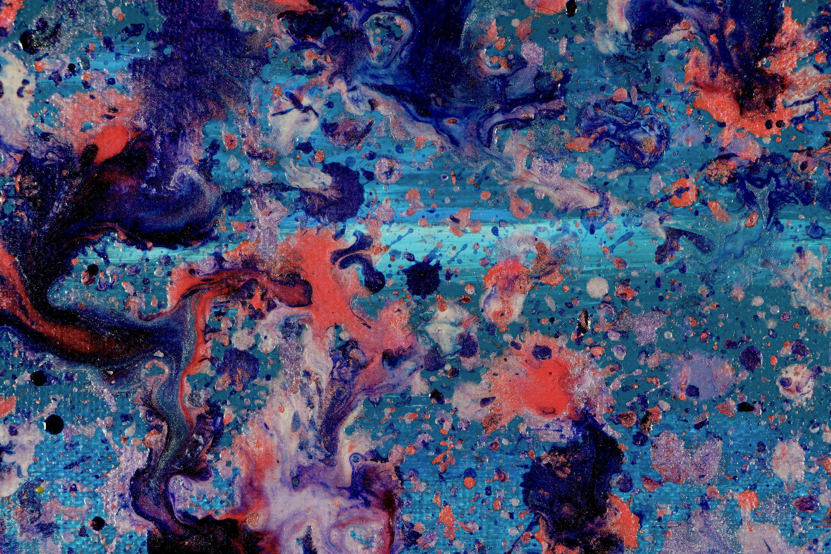 Storm Torrential Purple Storm (A closer look) 3, peinture, acrylique sur toile - Abstrait Painting par Nestor Toro