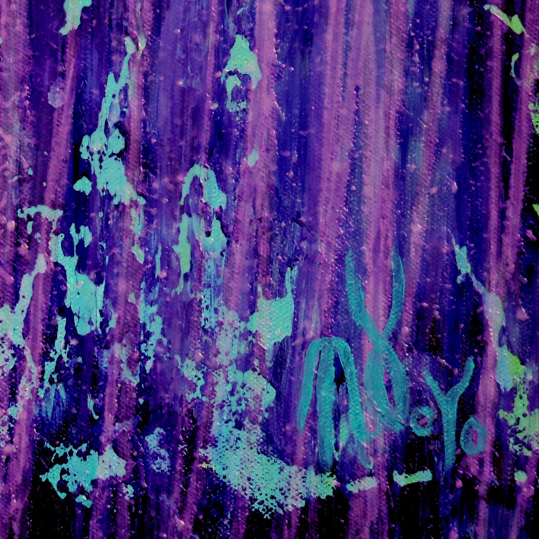 Torrential purple storm (Ein näherer Blick), Gemälde, Acryl auf Leinwand – Painting von Nestor Toro