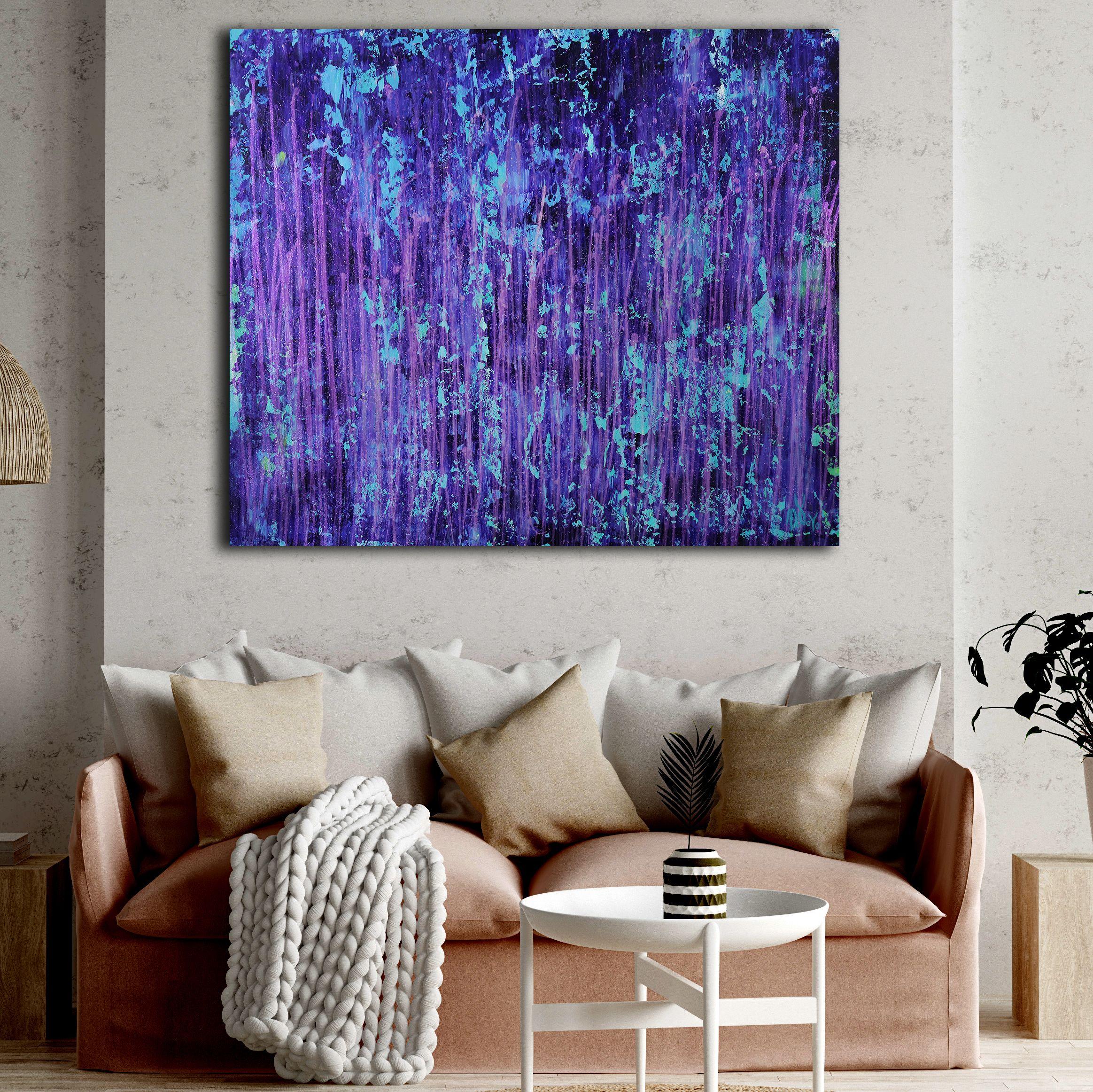 Torrential purple storm (Ein näherer Blick), Gemälde, Acryl auf Leinwand im Angebot 1
