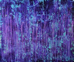Torrential purple storm (A closer look), Painting, Acrylic on Canvas