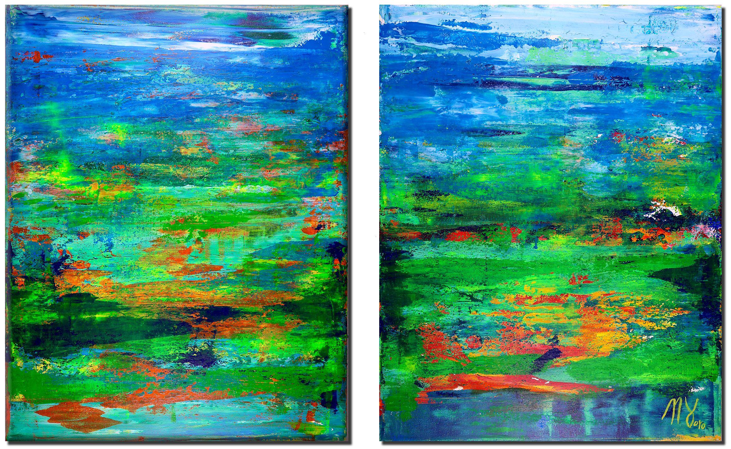 Campo tropicale, Pittura, Acrilico su tela - Painting Astratto di Nestor Toro