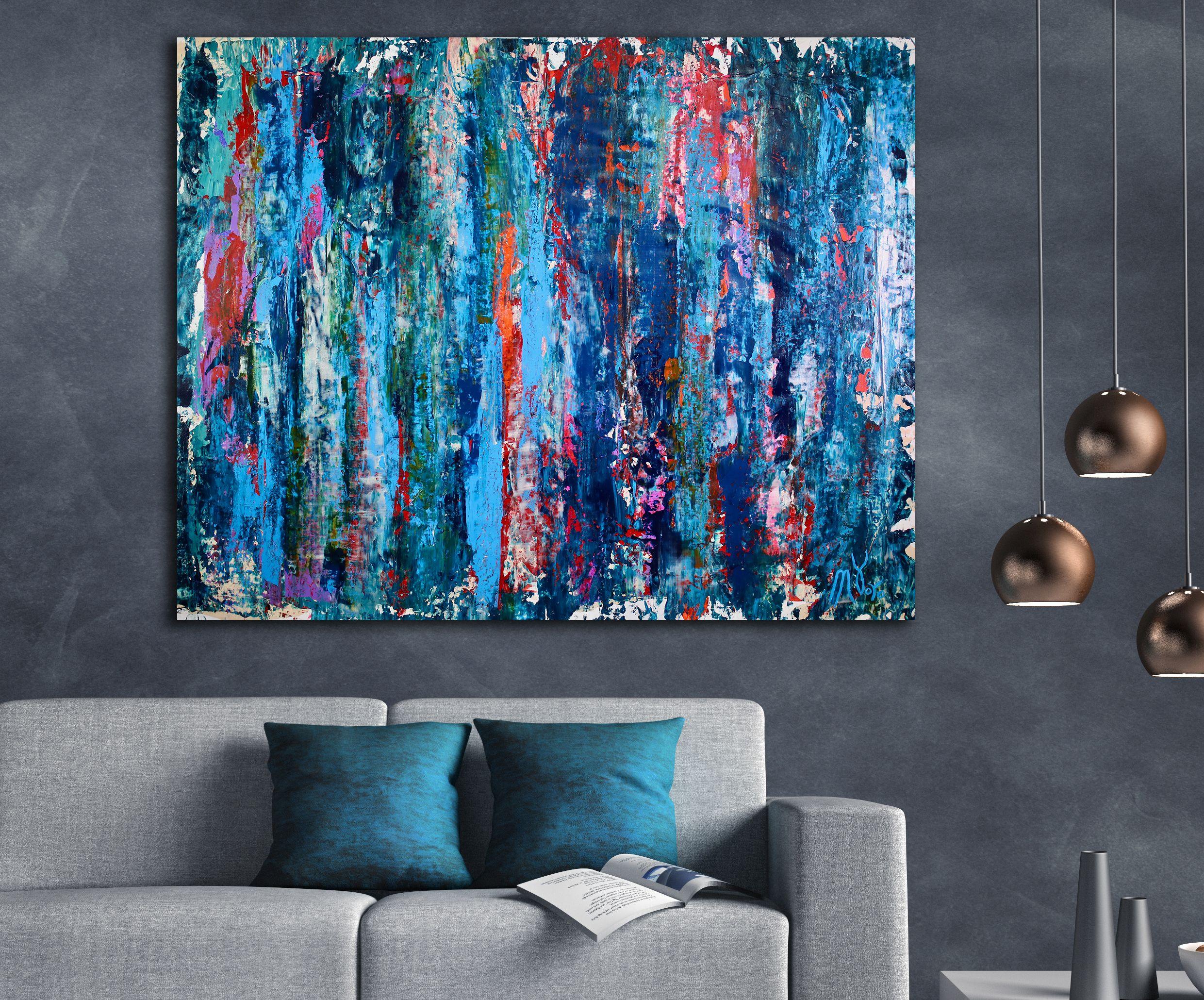 Tempesta notturna, Pittura, Acrilico su tela - Painting di Nestor Toro