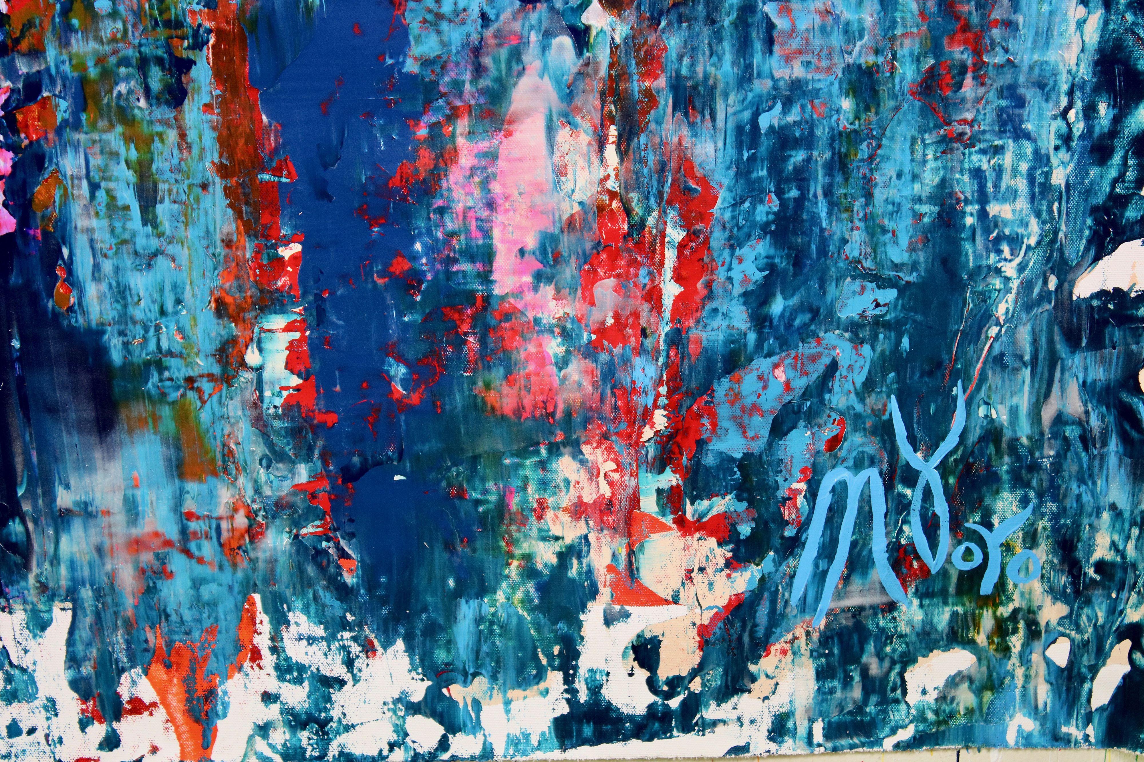 Tempesta notturna, Pittura, Acrilico su tela - Painting Astratto di Nestor Toro