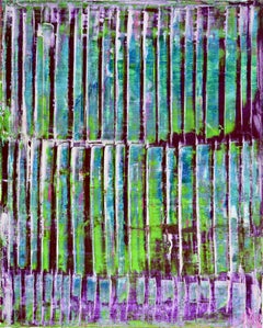 panorama turquoise (lumières violettes), peinture, acrylique sur toile