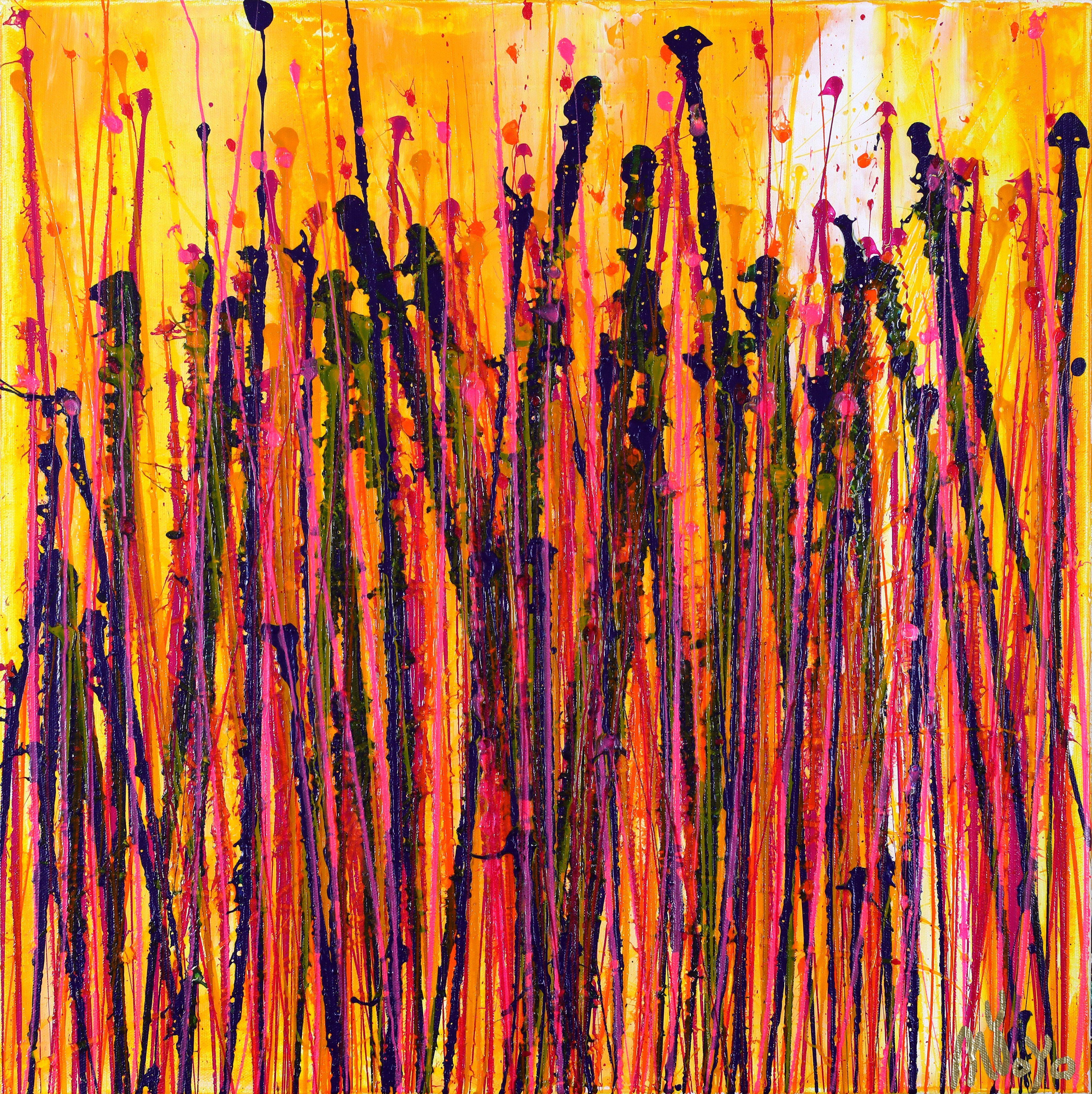Nestor Toro Abstract Painting - Ultra radiant fire spectra, Painting, Acrylic on Canvas