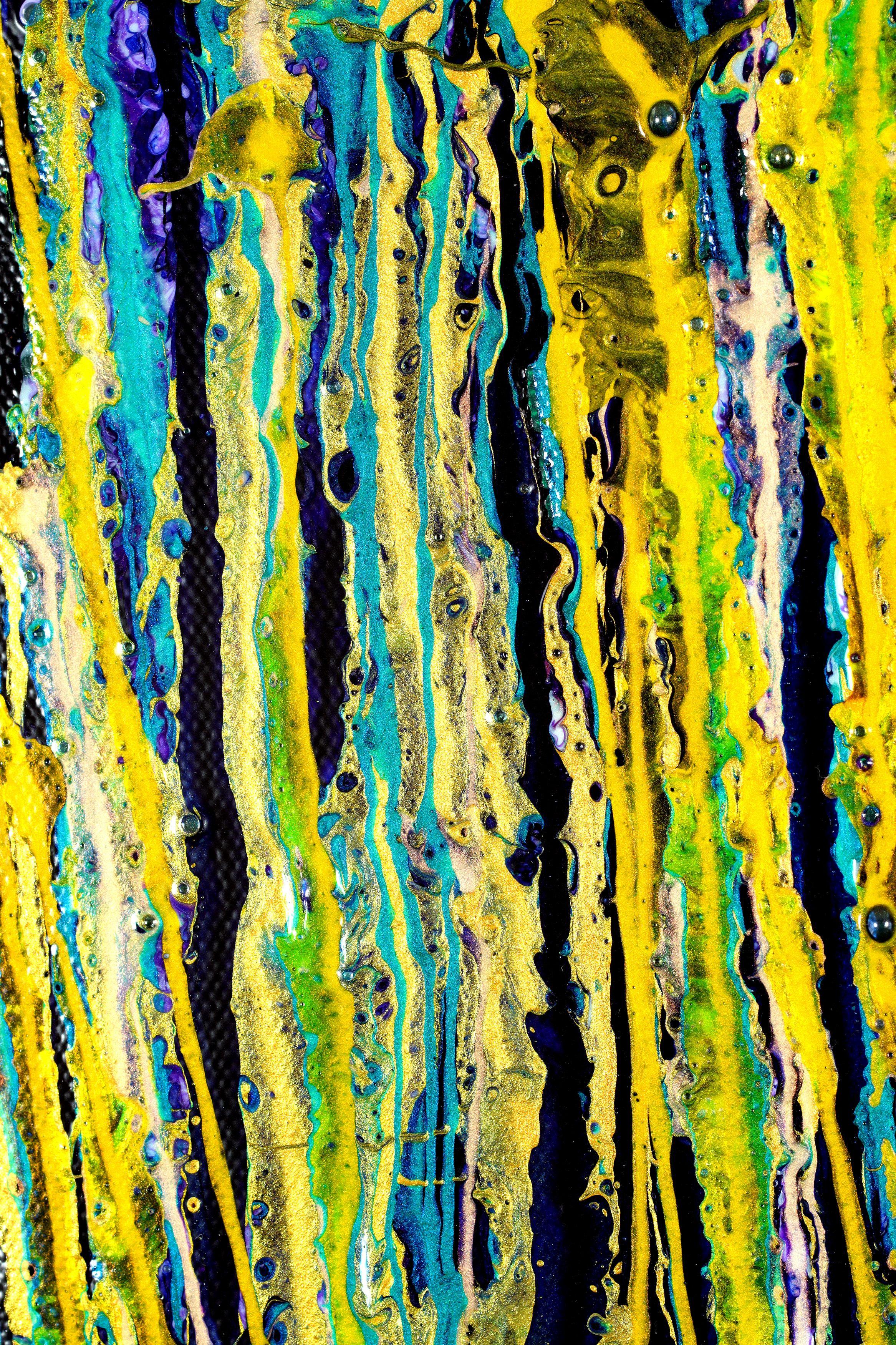 Spettri della foresta ultra radiosa, Pittura, Acrilico su tela - Painting Moderno di Nestor Toro