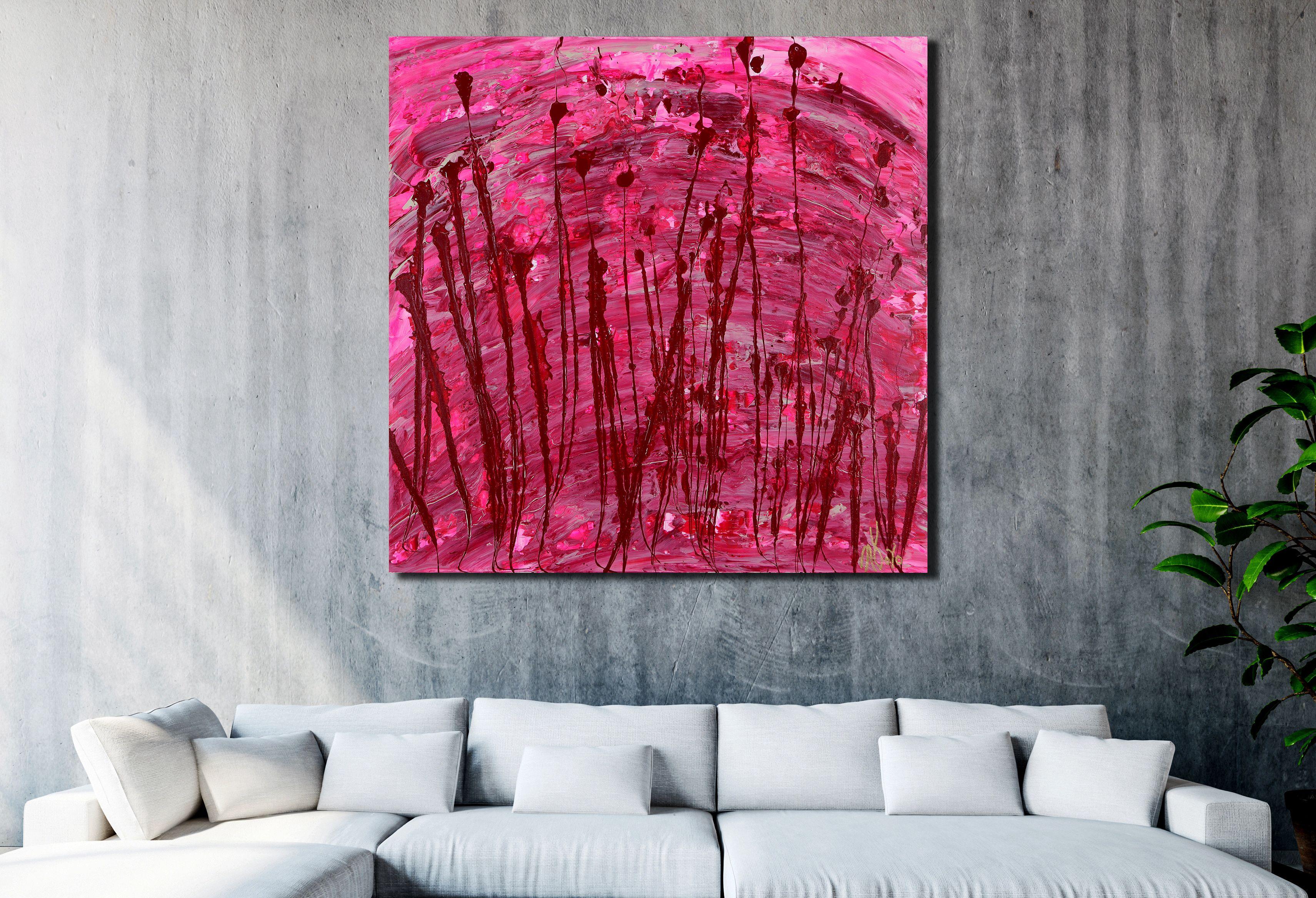 Capire il rosa (Spin), Pittura, Acrilico su tela - Painting Espressionismo astratto di Nestor Toro