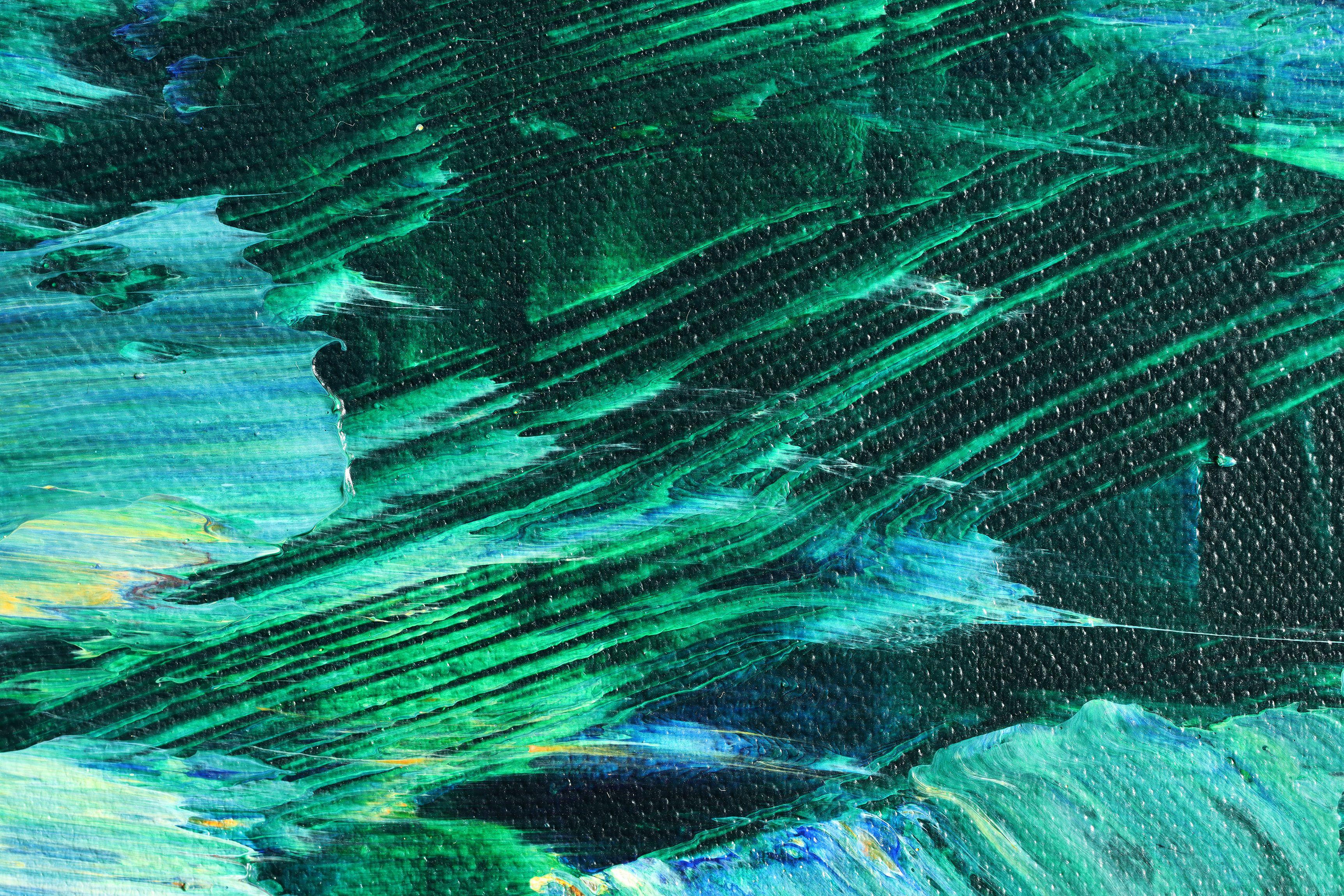 Serenidad submarina, Pintura, Acrílico sobre lienzo - Painting Abstracto de Nestor Toro