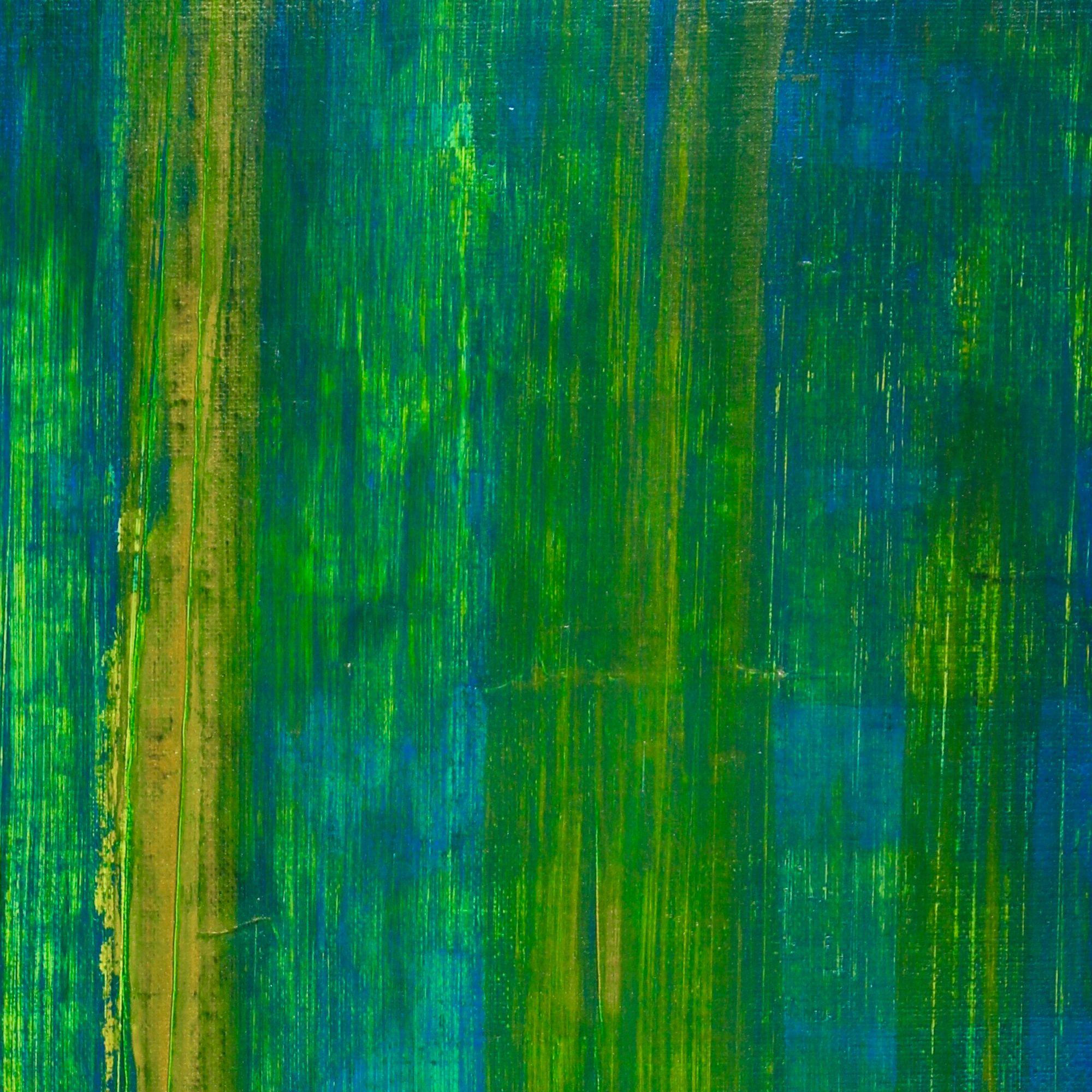 Oggetto lontano sconosciuto, Pittura, Acrilico su tela - Abstract Painting Blu di Nestor Toro