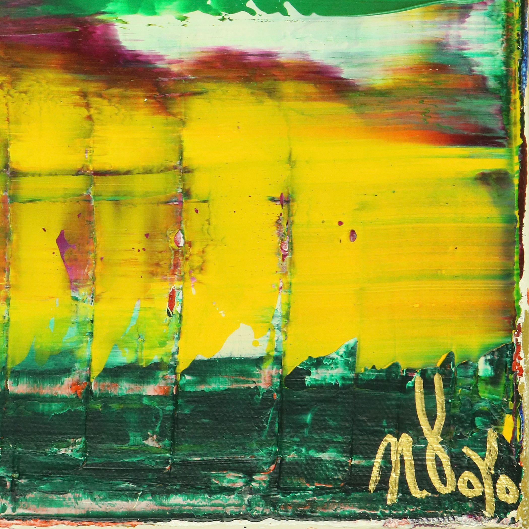 Valle in verde, Pittura, Acrilico su tela - Abstract Painting Verde di Nestor Toro