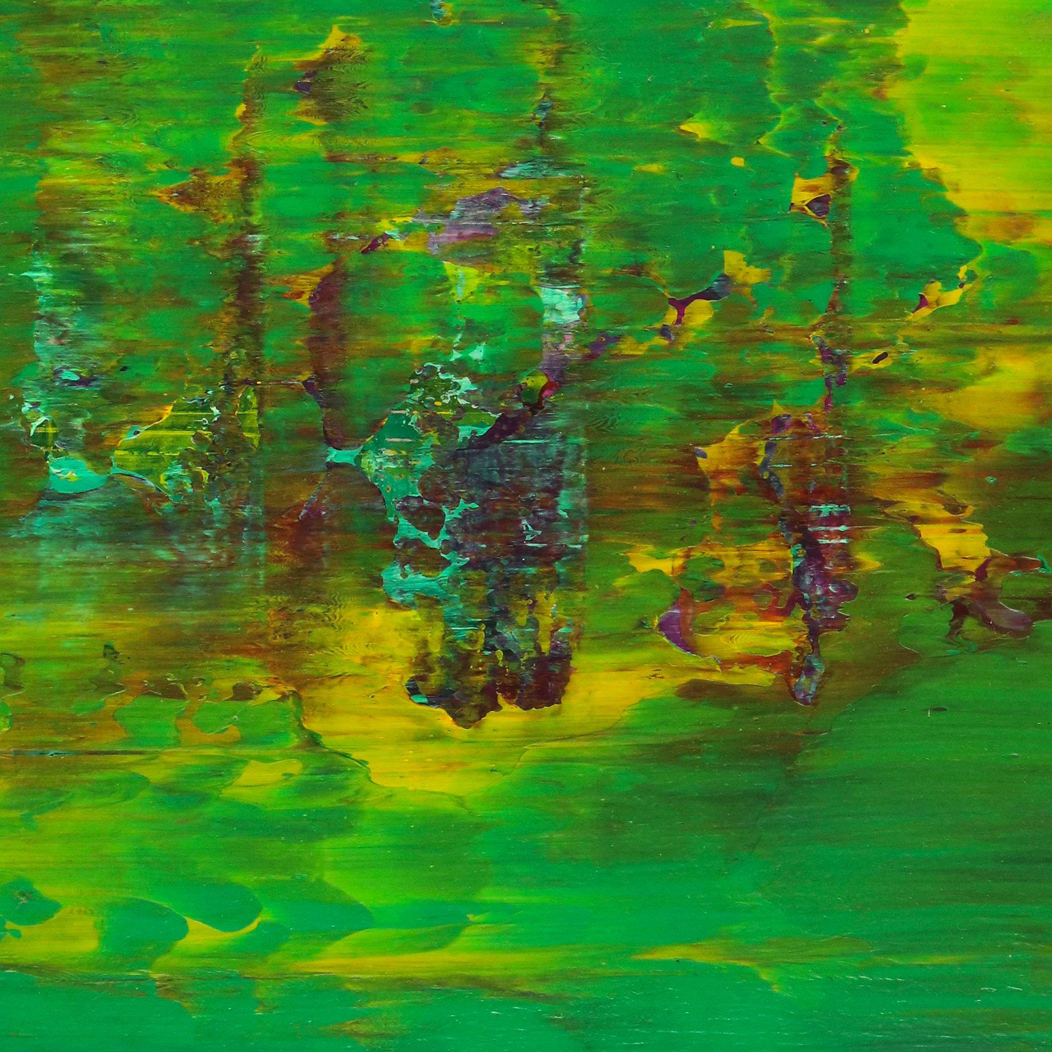 Landschaft in Grün, Gemälde, Acryl auf Leinwand im Angebot 1