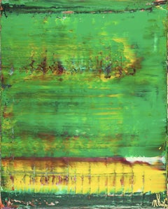 Landschaft in Grün, Gemälde, Acryl auf Leinwand