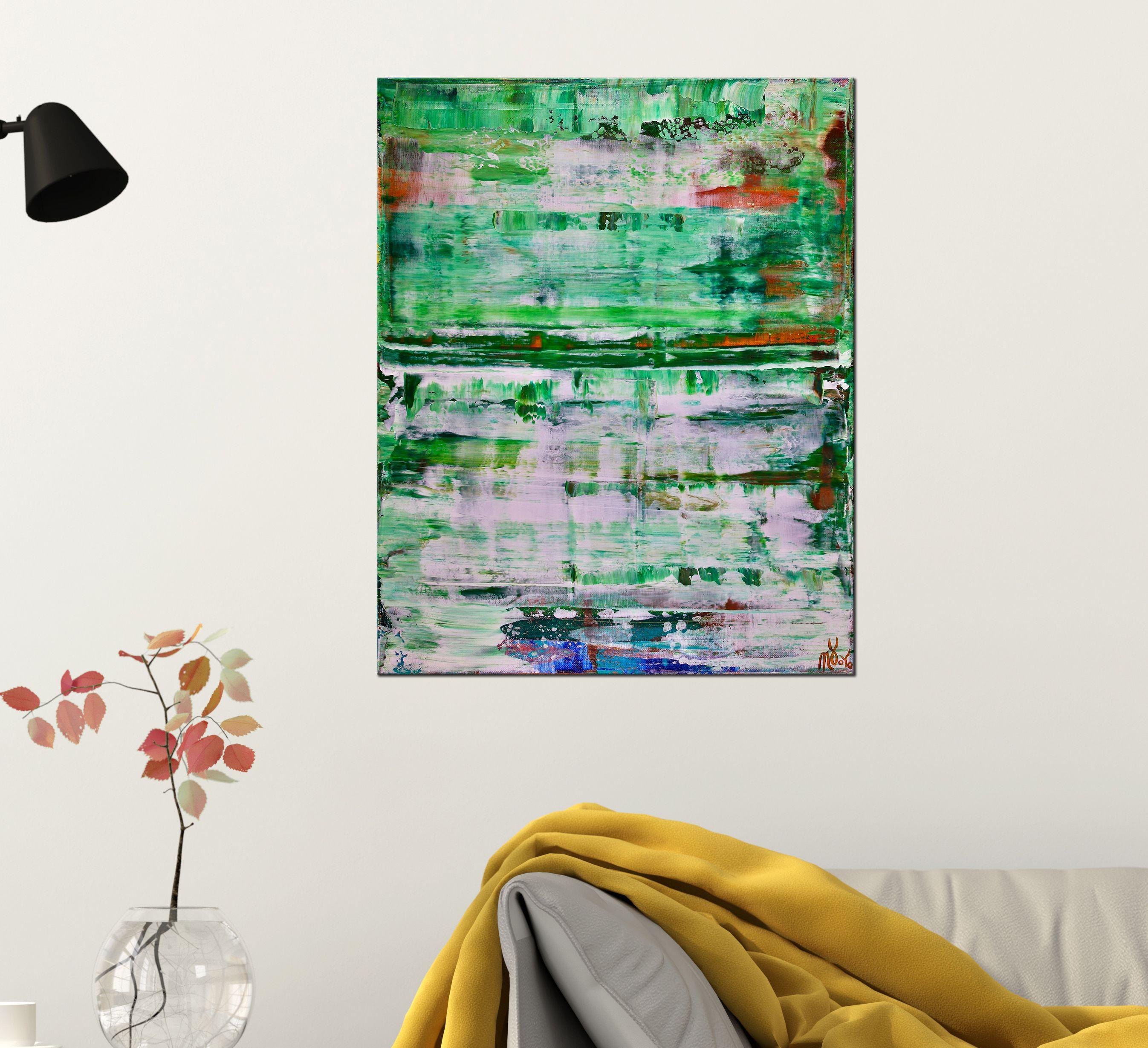 Verdor (Visioni mattutine), Pittura, Acrilico su tela - Abstract Painting Grigio di Nestor Toro