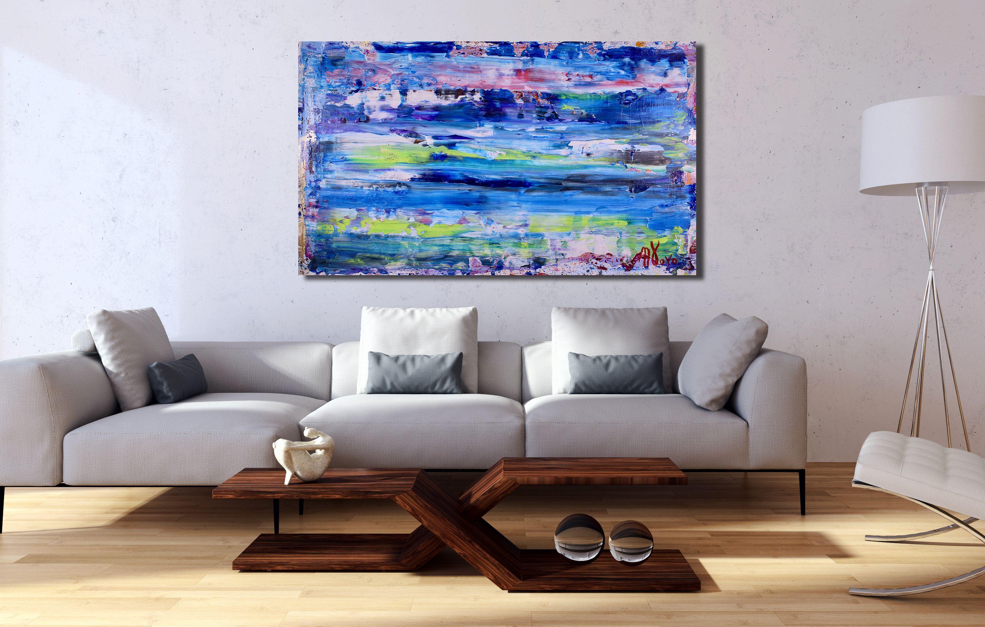 Terreno visionario # 4, Pittura, Acrilico su tela - Abstract Painting Blu di Nestor Toro