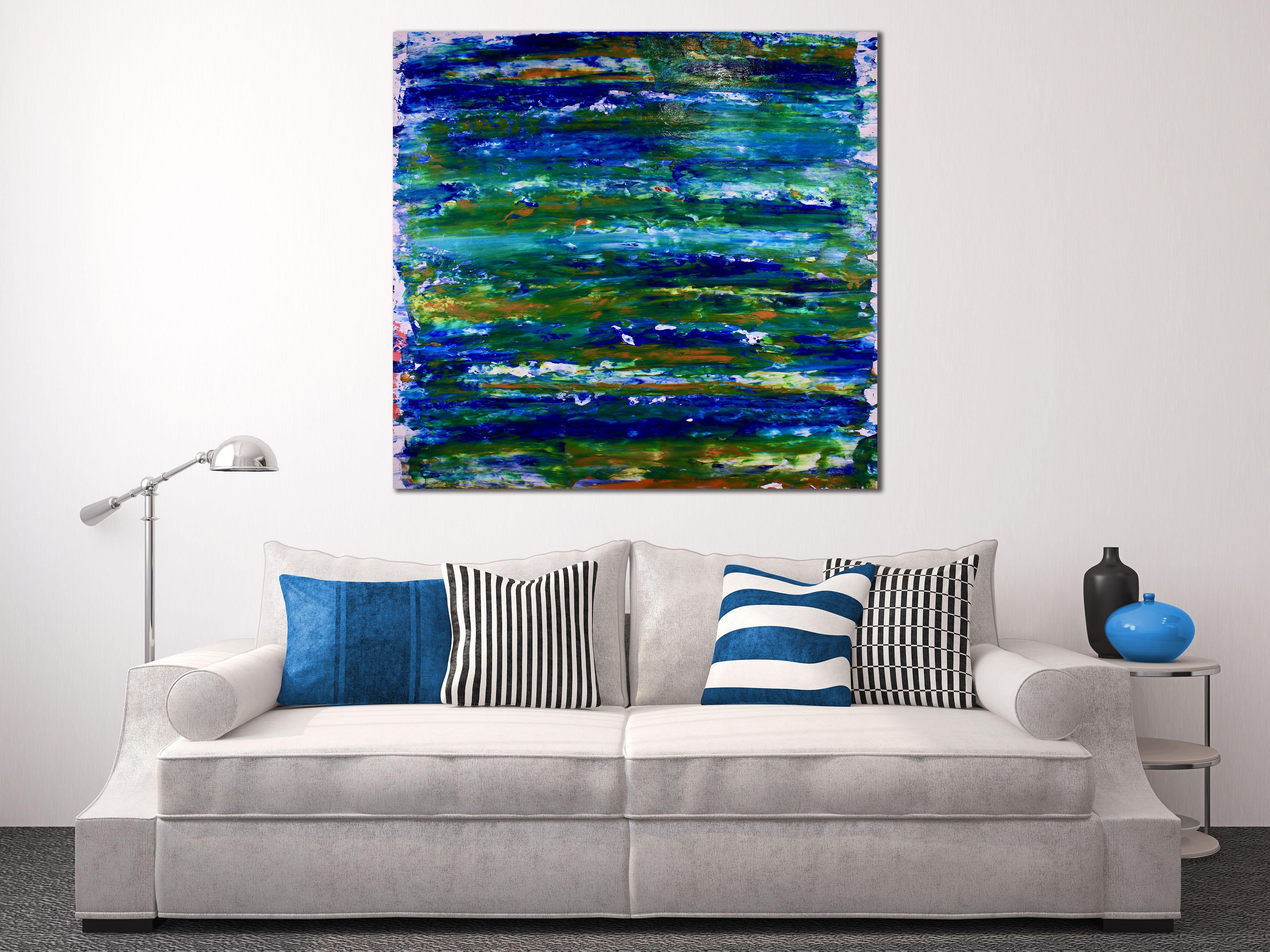Visionary Terrain 5, Painting, Acrylic on Canvas - Blue Abstract Painting by Nestor Toro