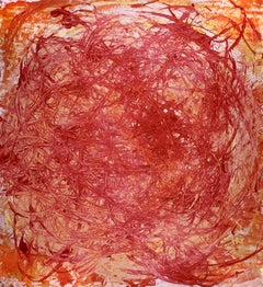 Vortex in Orange, Painting, Acrylic on Canvas