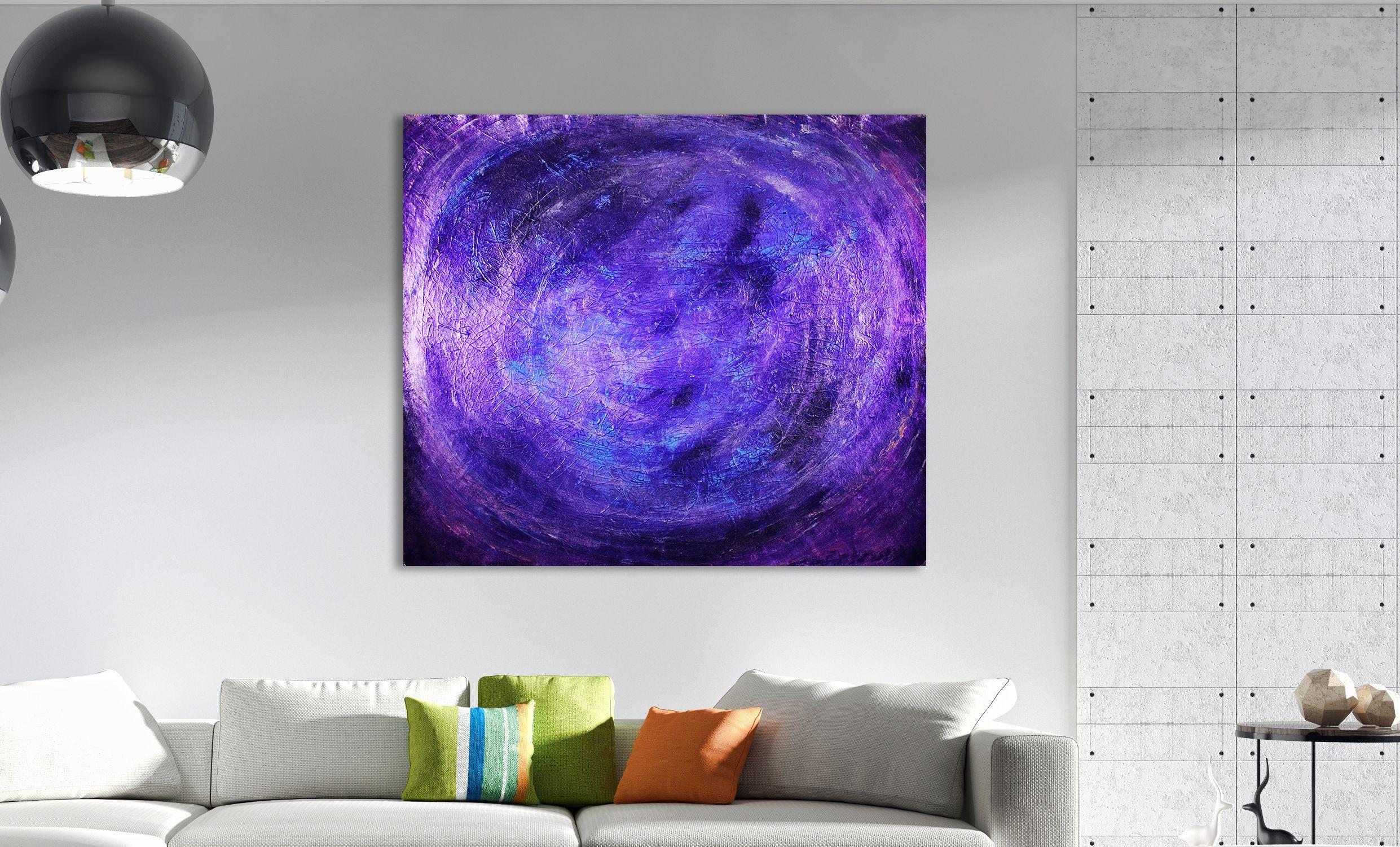 Vortex in viola, Pittura, Acrilico su tela - Painting di Nestor Toro