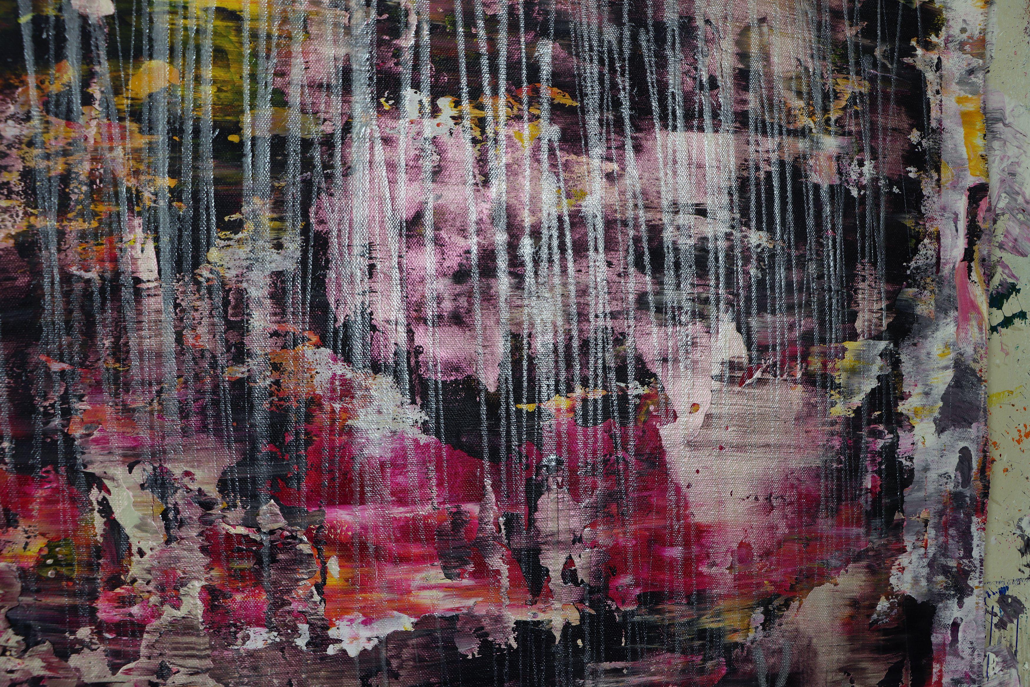 Camminare nel sonno, Pittura, Acrilico su tela - Abstract Painting Grigio di Nestor Toro