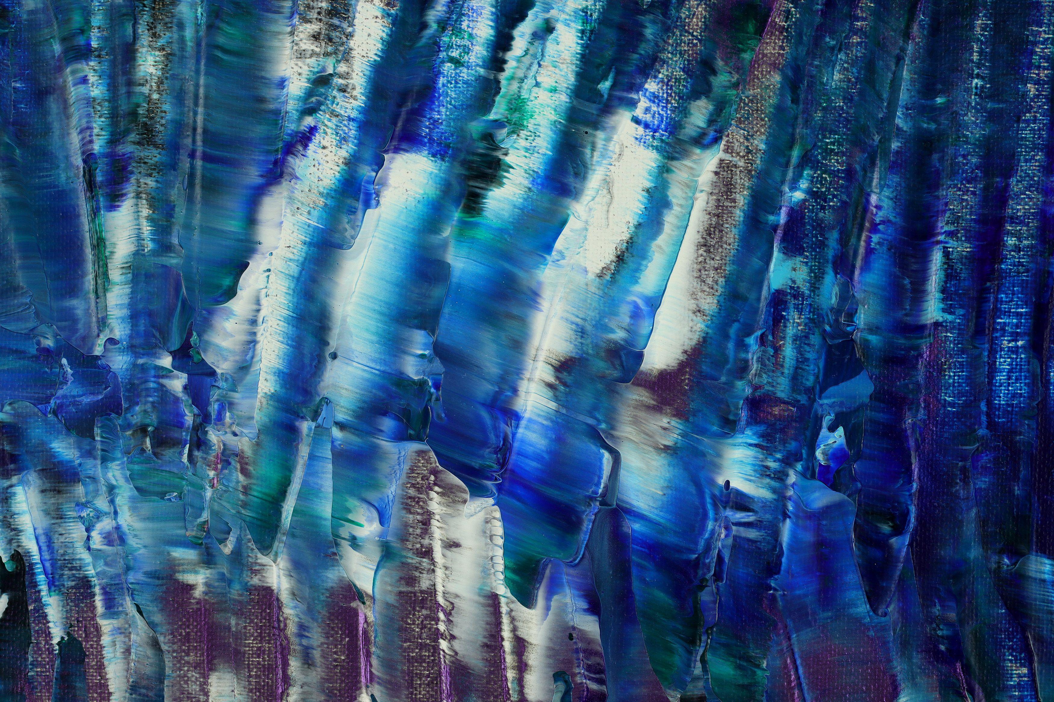 Partículas de agua, Pintura, Acrílico sobre lienzo - Abstract Painting Azul de Nestor Toro