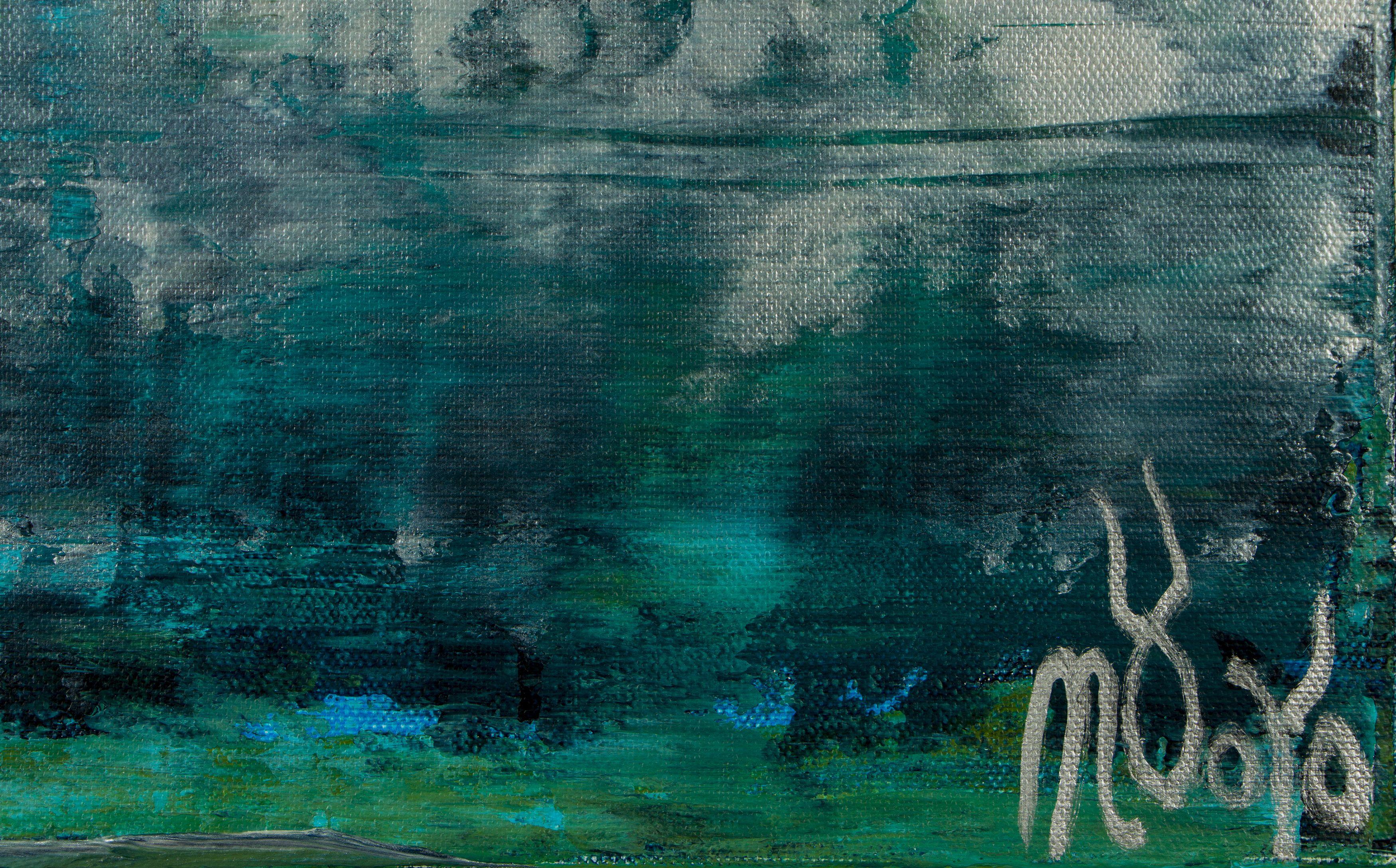 Wasserfluss (Nacht Wolken), Gemälde, Acryl auf Leinwand – Painting von Nestor Toro