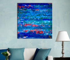 Con luces naranjas, Pintura, Acrílico sobre lienzo