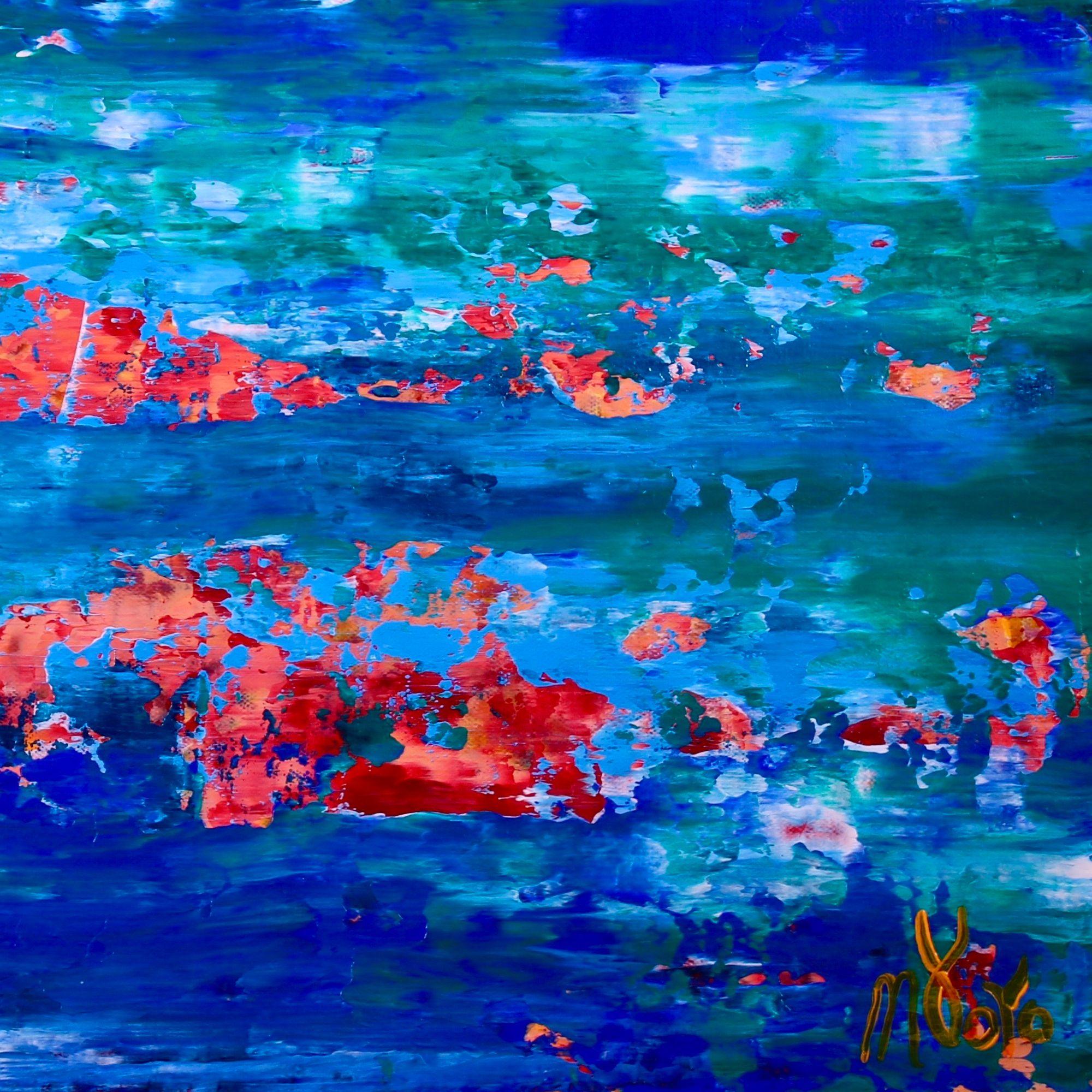 PAESAGGIO ASTRATTO ORIGINALE - BEATO!     Sfumature verdi astratte ispirate alla natura, blu e sfumature luminose. Firmato    Realizzo solo opere originali. Ogni esemplare è unico nel suo genere, quindi avrai l'unico esemplare! Le mie opere d'arte