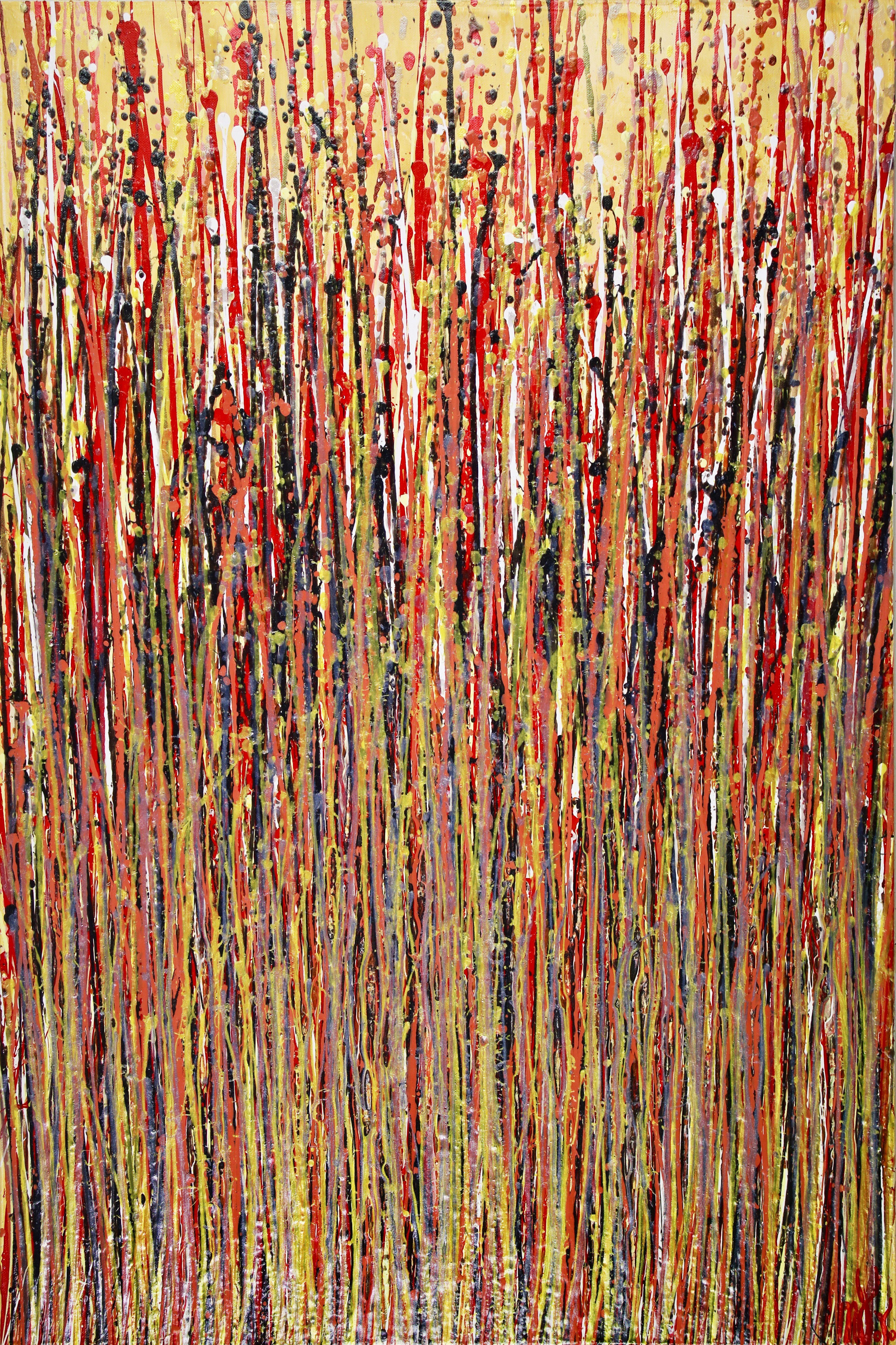 Nestor Toro Abstract Painting - Wooden forest (Petrified spectra), Painting, Acrylic on Canvas