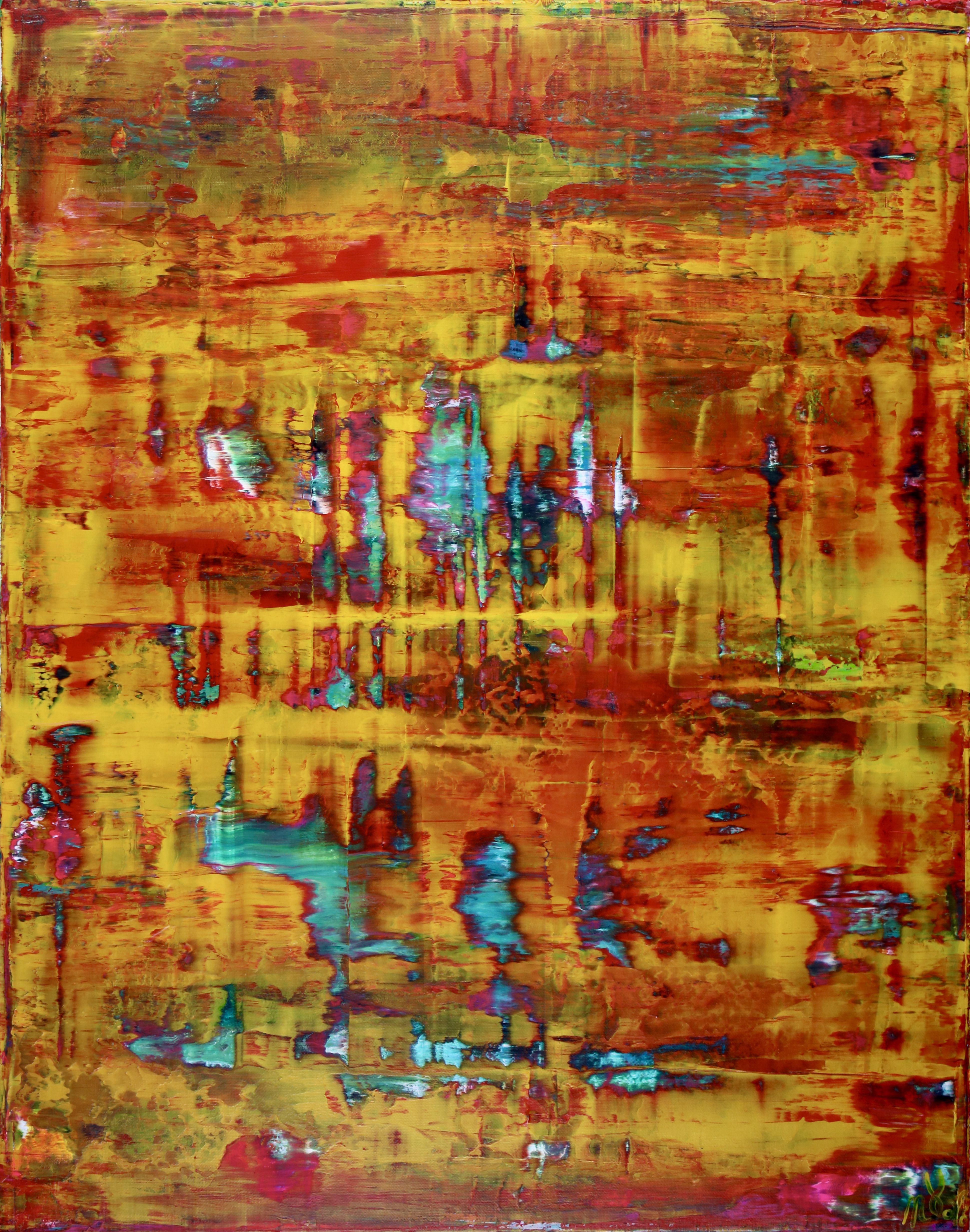 Nestor Toro Abstract Painting - Yellow Fusion 2, Painting, Acrylic on Canvas