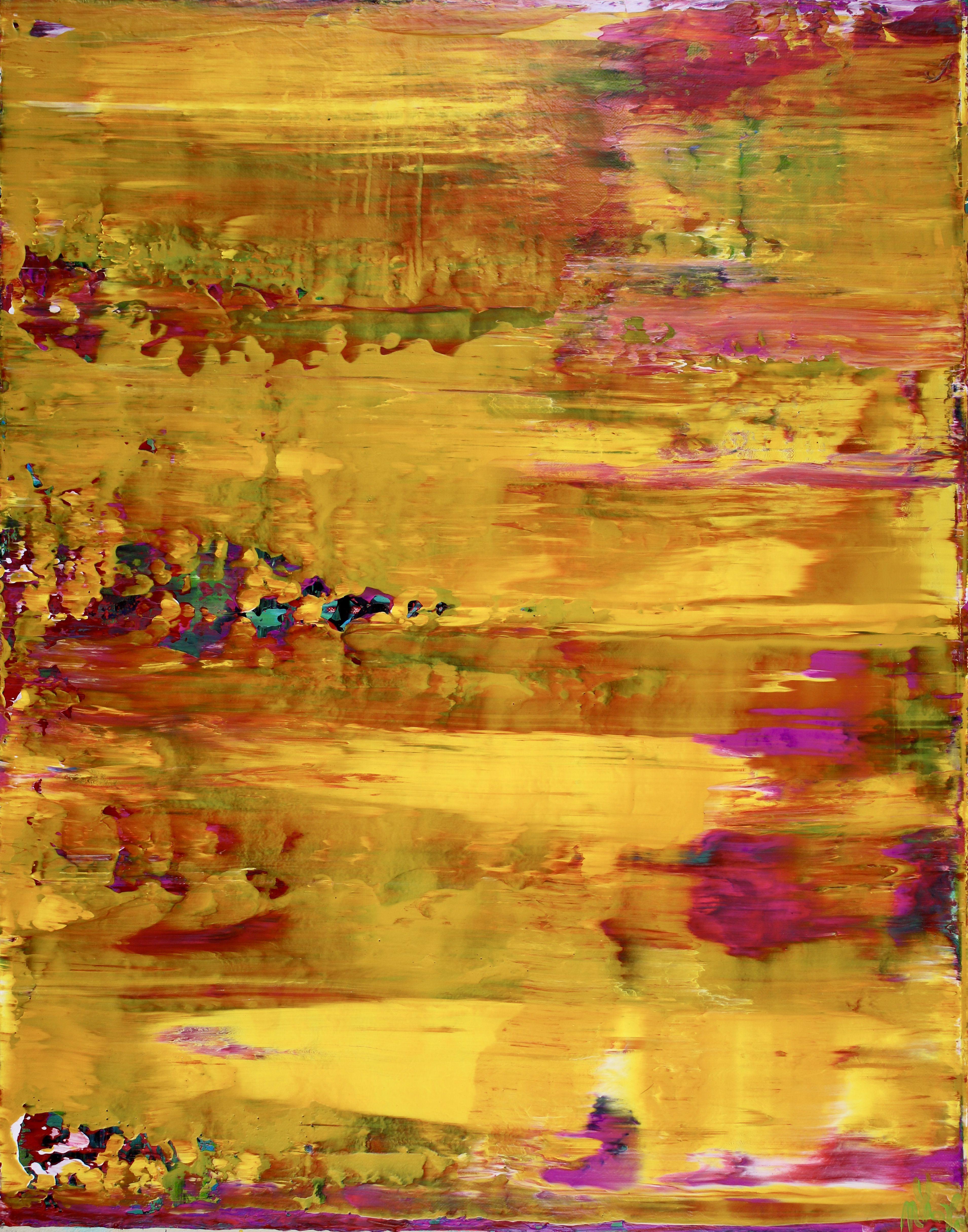 Nestor Toro Abstract Painting – Yellow Fusion 3, Painting, Acrylic on Canvas
