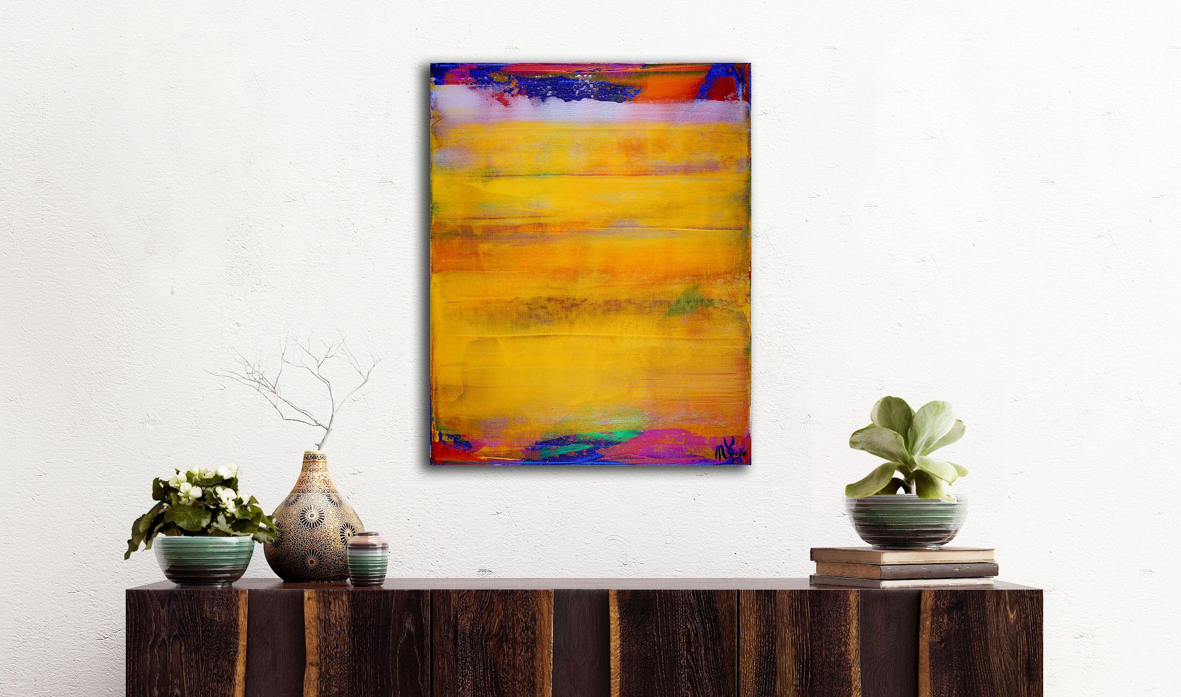 Fusión amarilla, Pintura, Acrílico sobre lienzo - Abstract Painting Amarillo de Nestor Toro