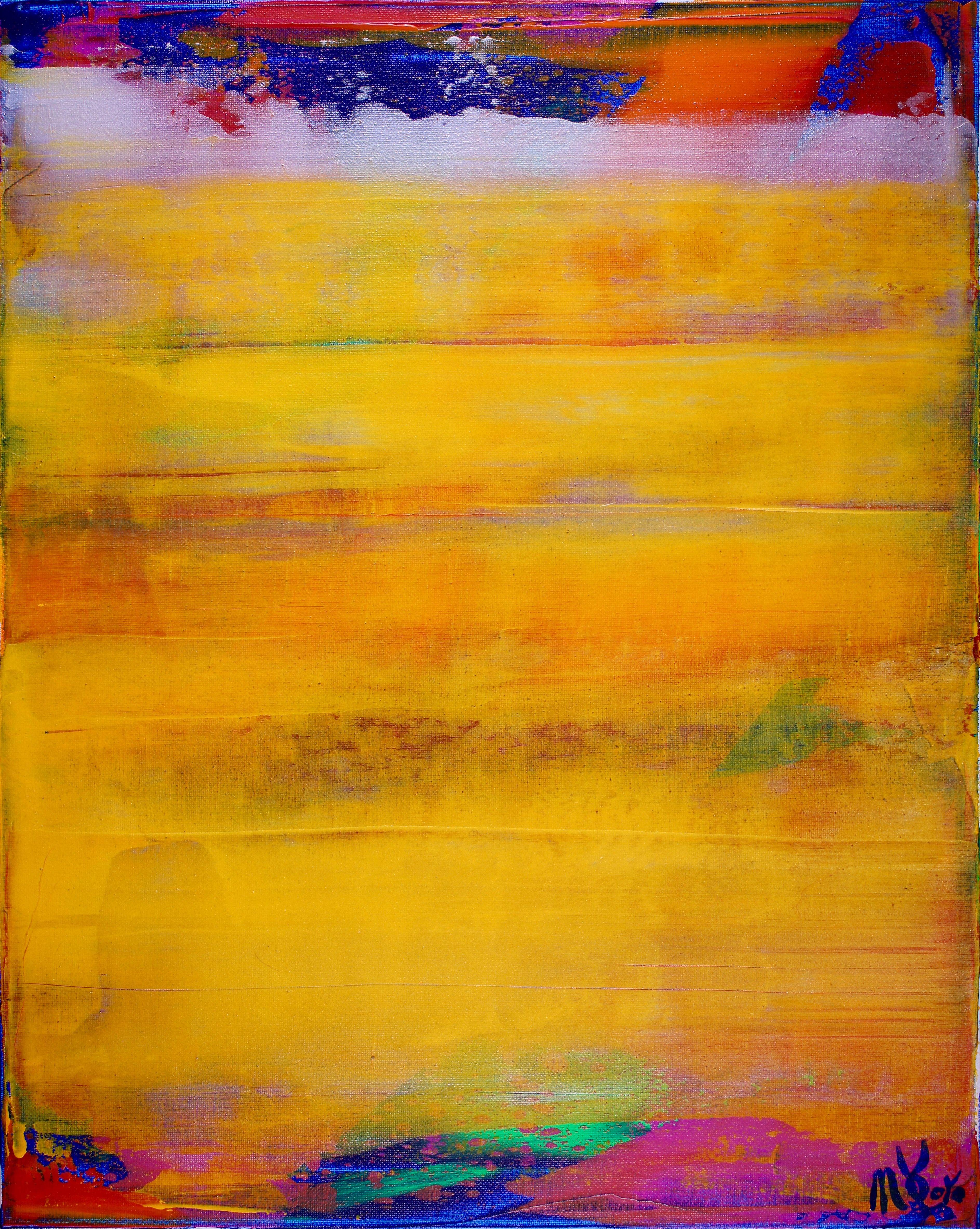 Abstract Painting de Nestor Toro - Fusión amarilla, Pintura, Acrílico sobre lienzo