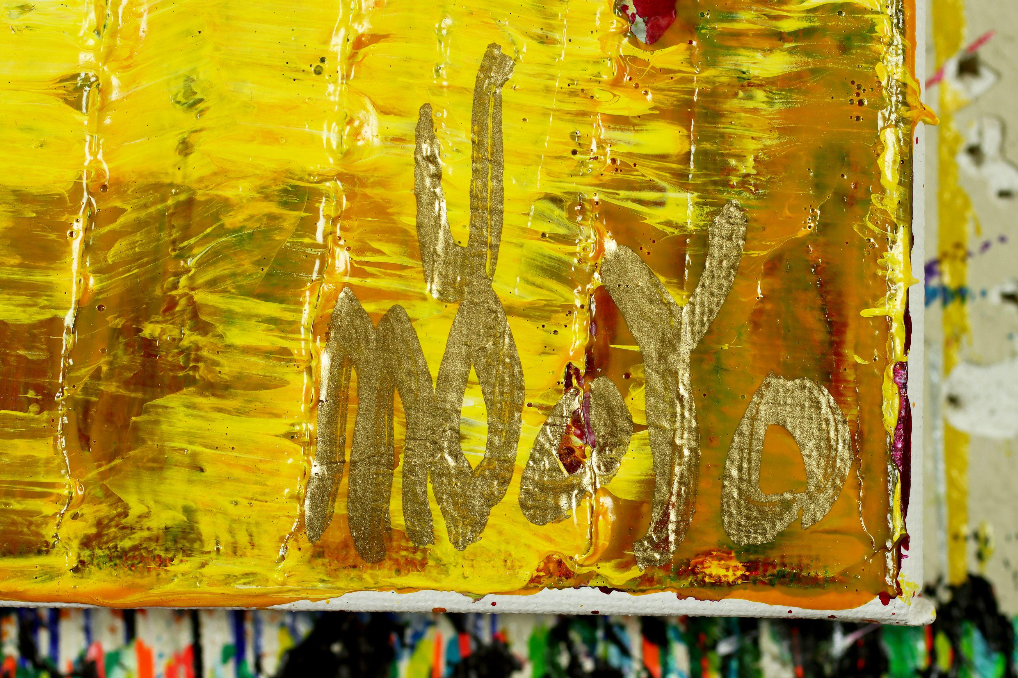 Gelbe reunion (Verlorene Lichter) 2, Gemälde, Acryl auf Leinwand im Angebot 1