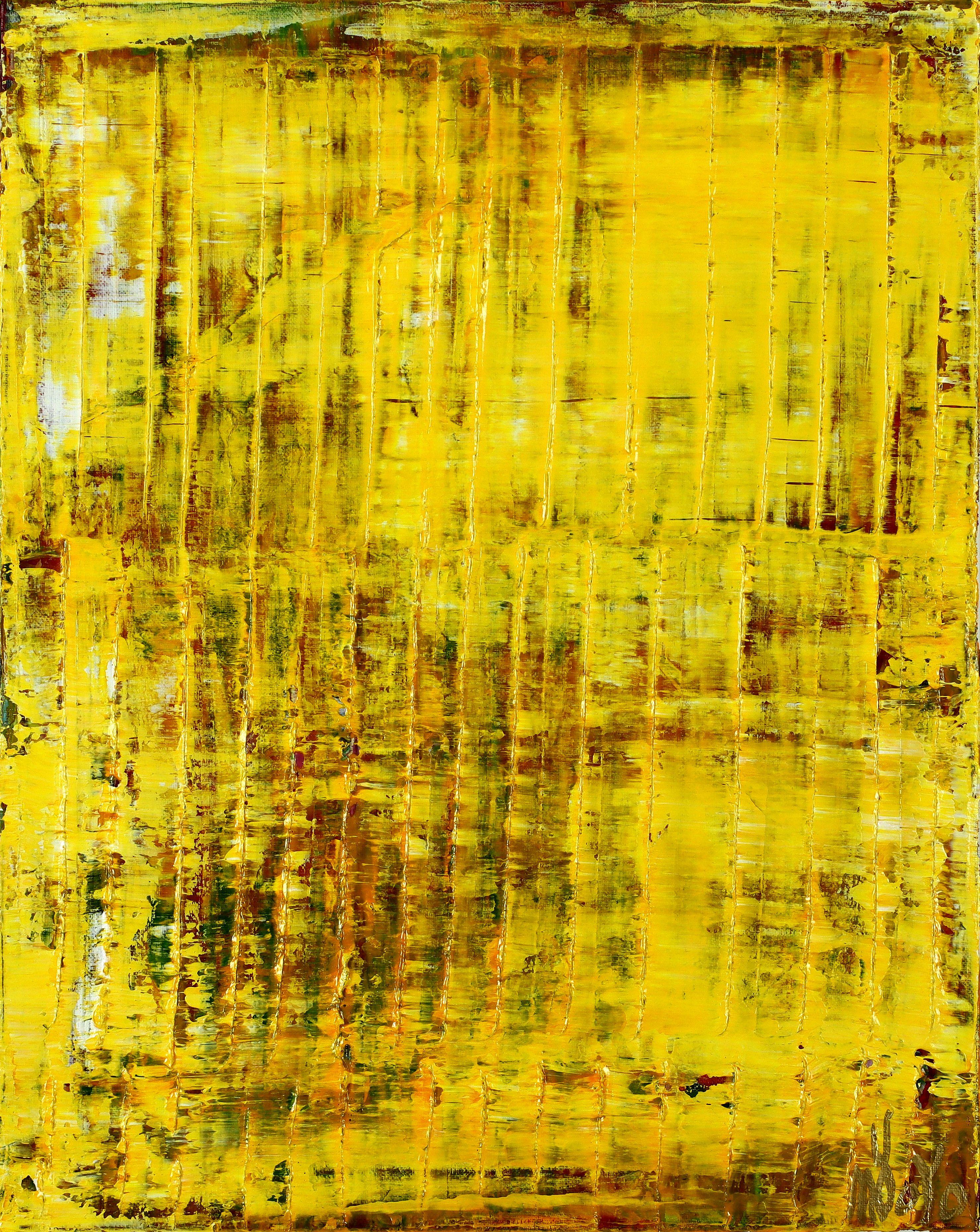 Abstract Painting di Nestor Toro - Riunione gialla (luci perdute) 2, Pittura, Acrilico su tela