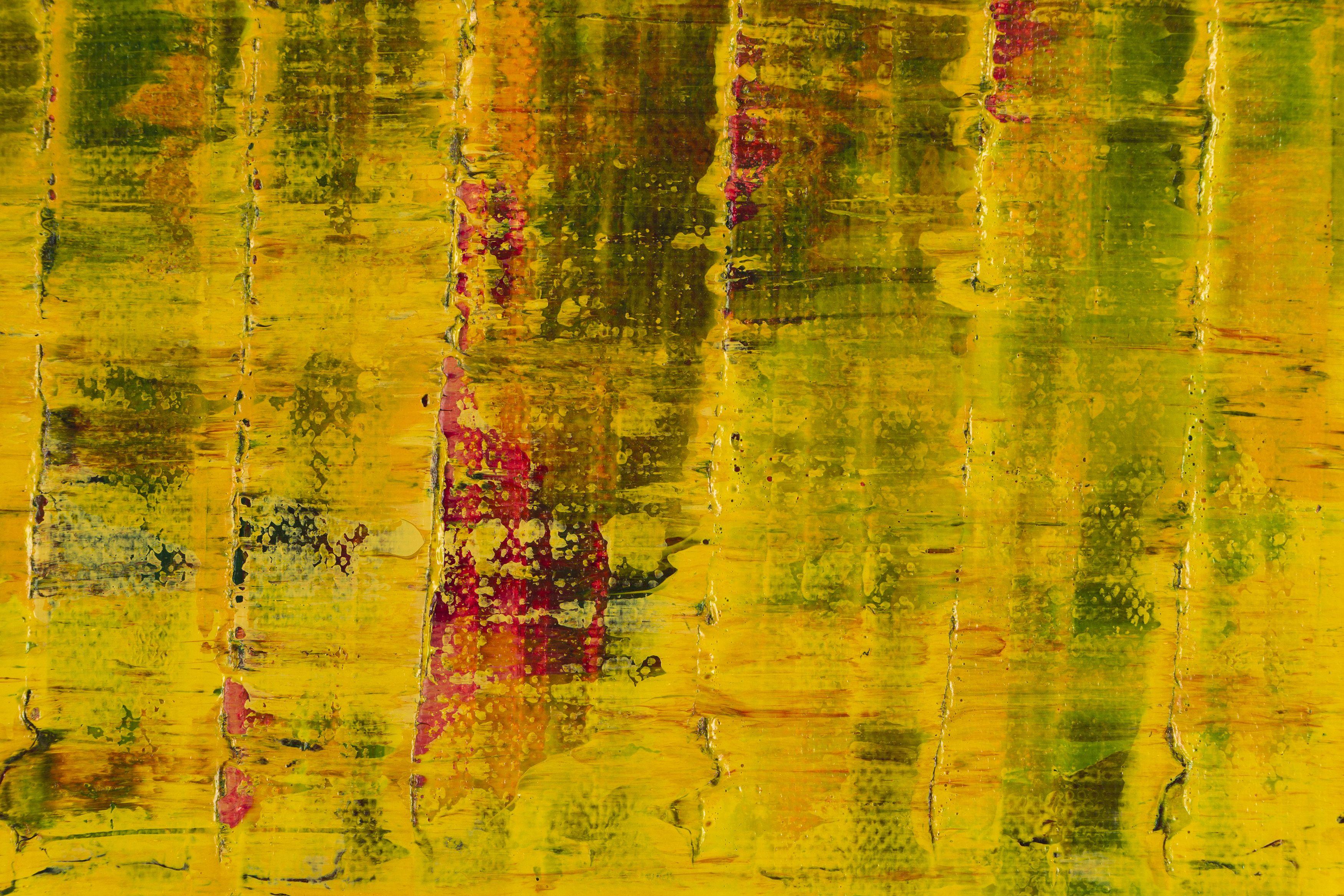 Gelbe Wiedergeburt (Verlorene Lichter), Gemälde, Acryl auf Leinwand – Painting von Nestor Toro