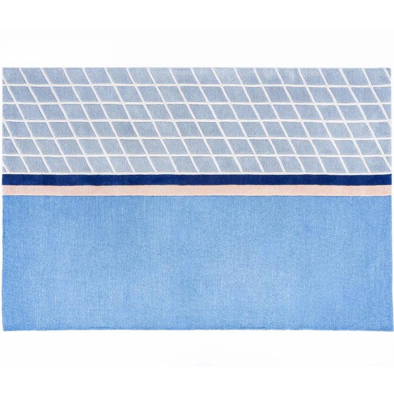 Net Rug Hand Tufted in Wool and Viscose Blend For Sale at 1stDibs