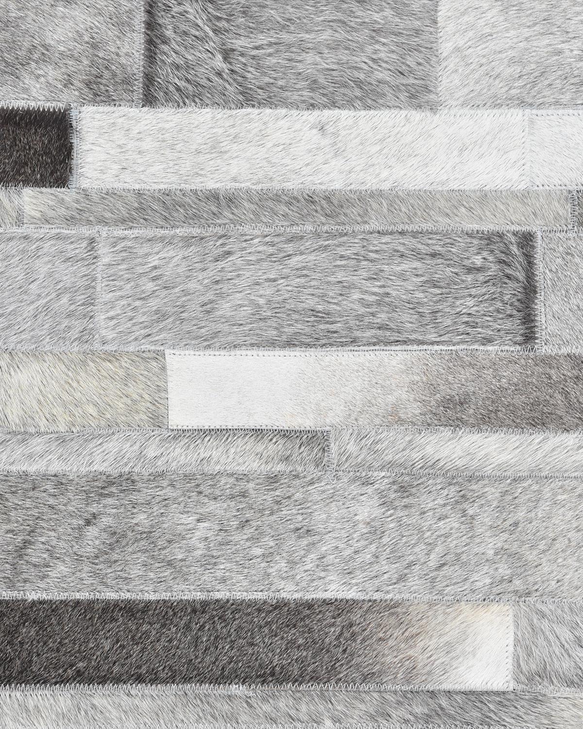 Neta, zeitgenössischer handgefertigter Rindsleder-Teppich, Grau (21. Jahrhundert und zeitgenössisch) im Angebot