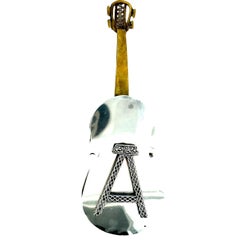 Netafim Sterling Silver 925 Filigree Judaica Spice Box Guitar