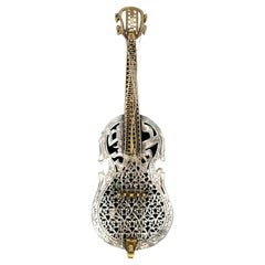 Netafim Sterling Silver 925 Filigree Judaica Spice Box Guitar