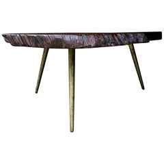 Netarts Beach Myrtlewood 3-Legged Coffee Table Farmhouse Mid-Century