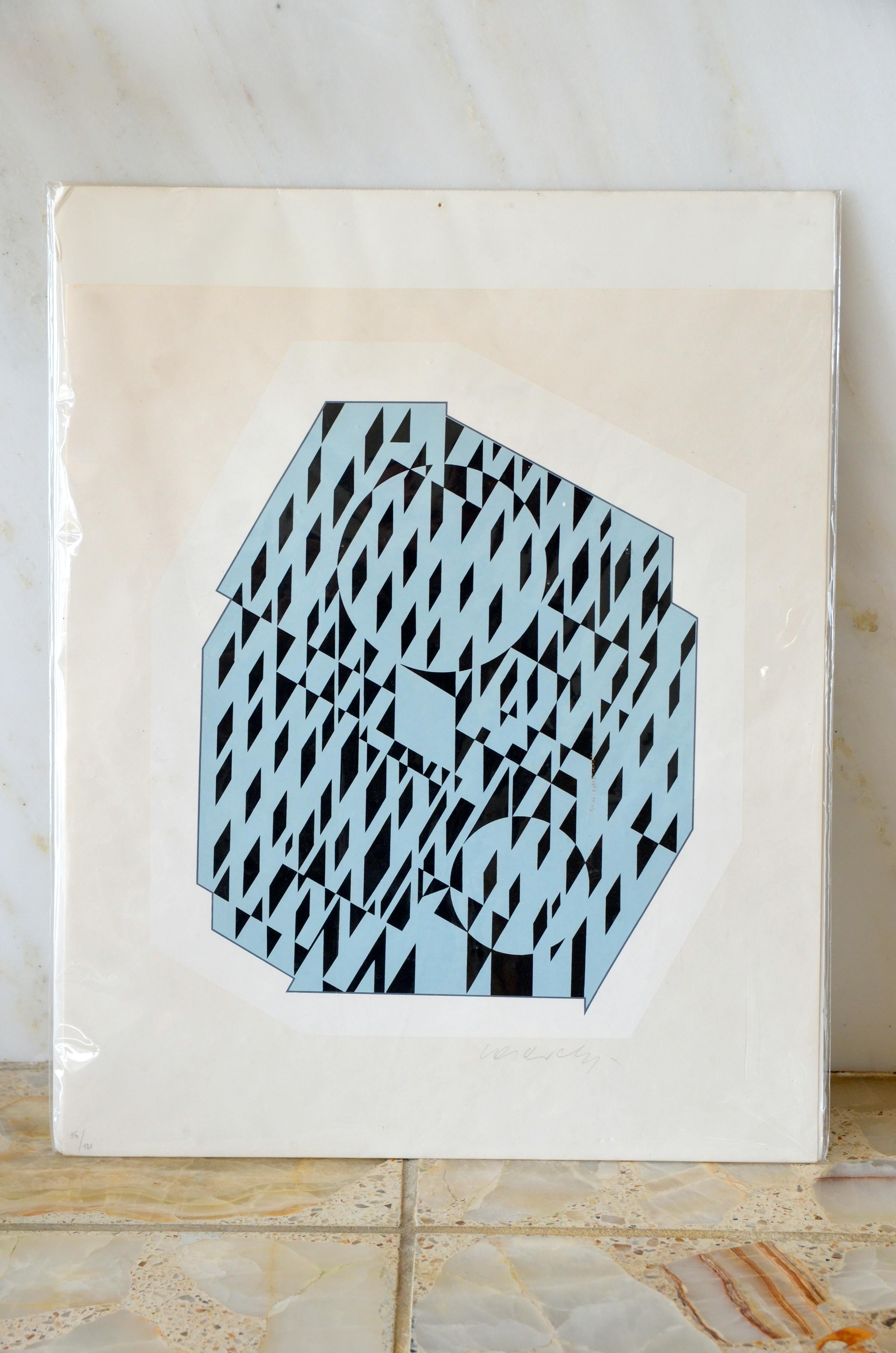Paper Nethe, Signed and Numbered Silkscreen Print by Victor Vasarely