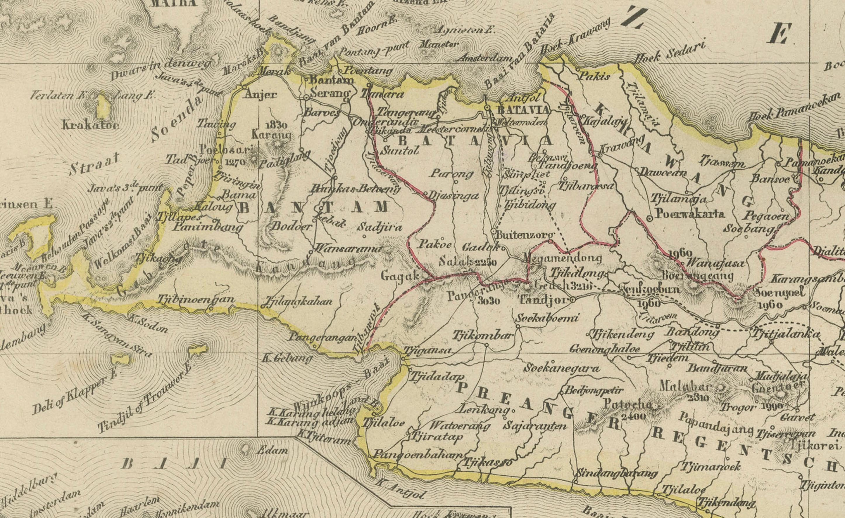 Mapa de las Indias Orientales Holandesas con recuadro de Java - Nieuwe Hand-Atlas, 1876 en venta 1