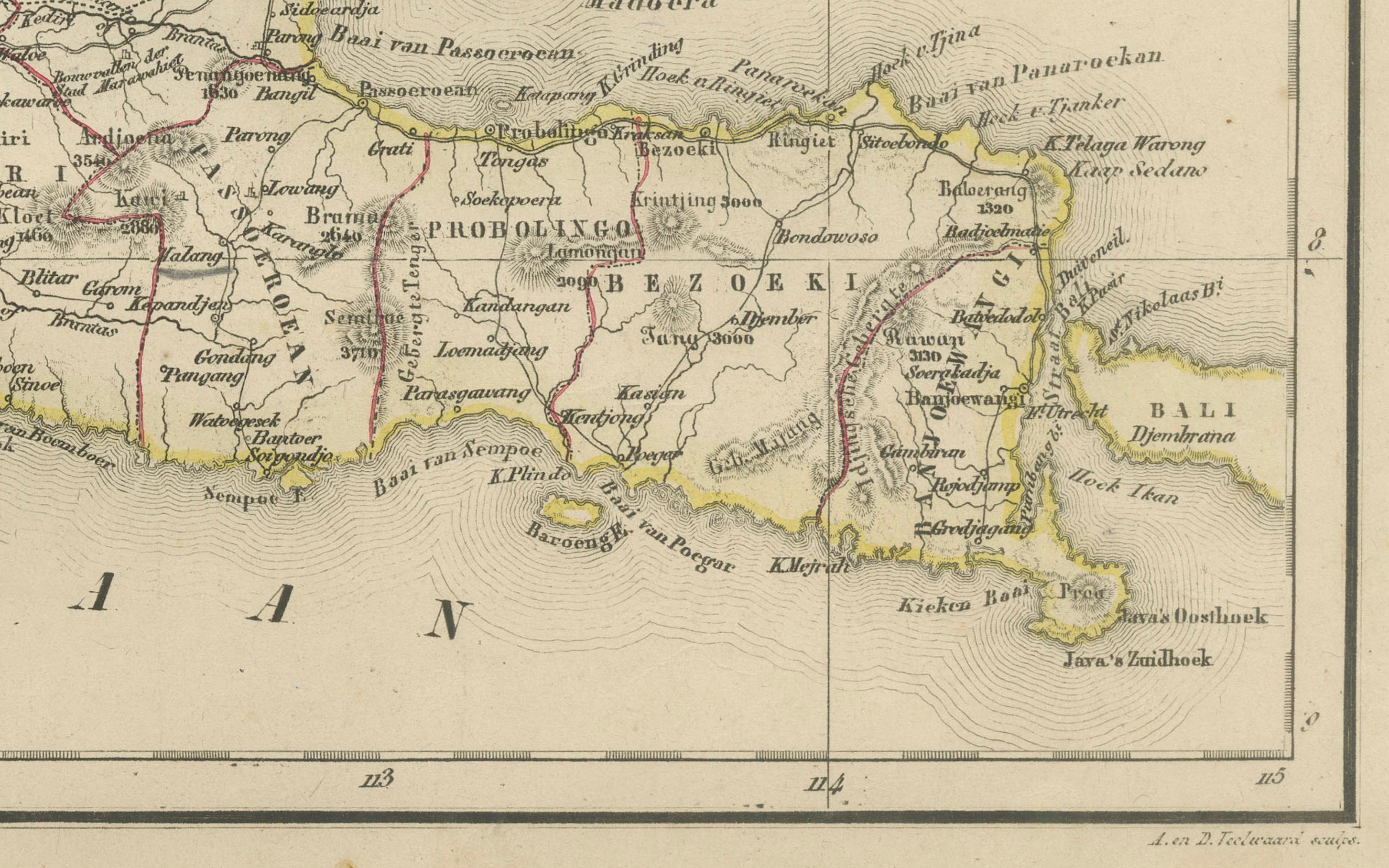Mapa de las Indias Orientales Holandesas con recuadro de Java - Nieuwe Hand-Atlas, 1876 en venta 3