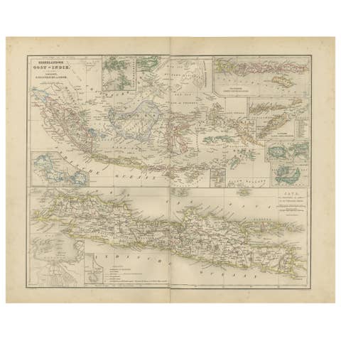 Netherlands East Indies Map with Java Inset – Nieuwe Hand-Atlas, 1876