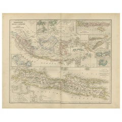 Antique Netherlands East Indies Map with Java Inset – Nieuwe Hand-Atlas, 1876