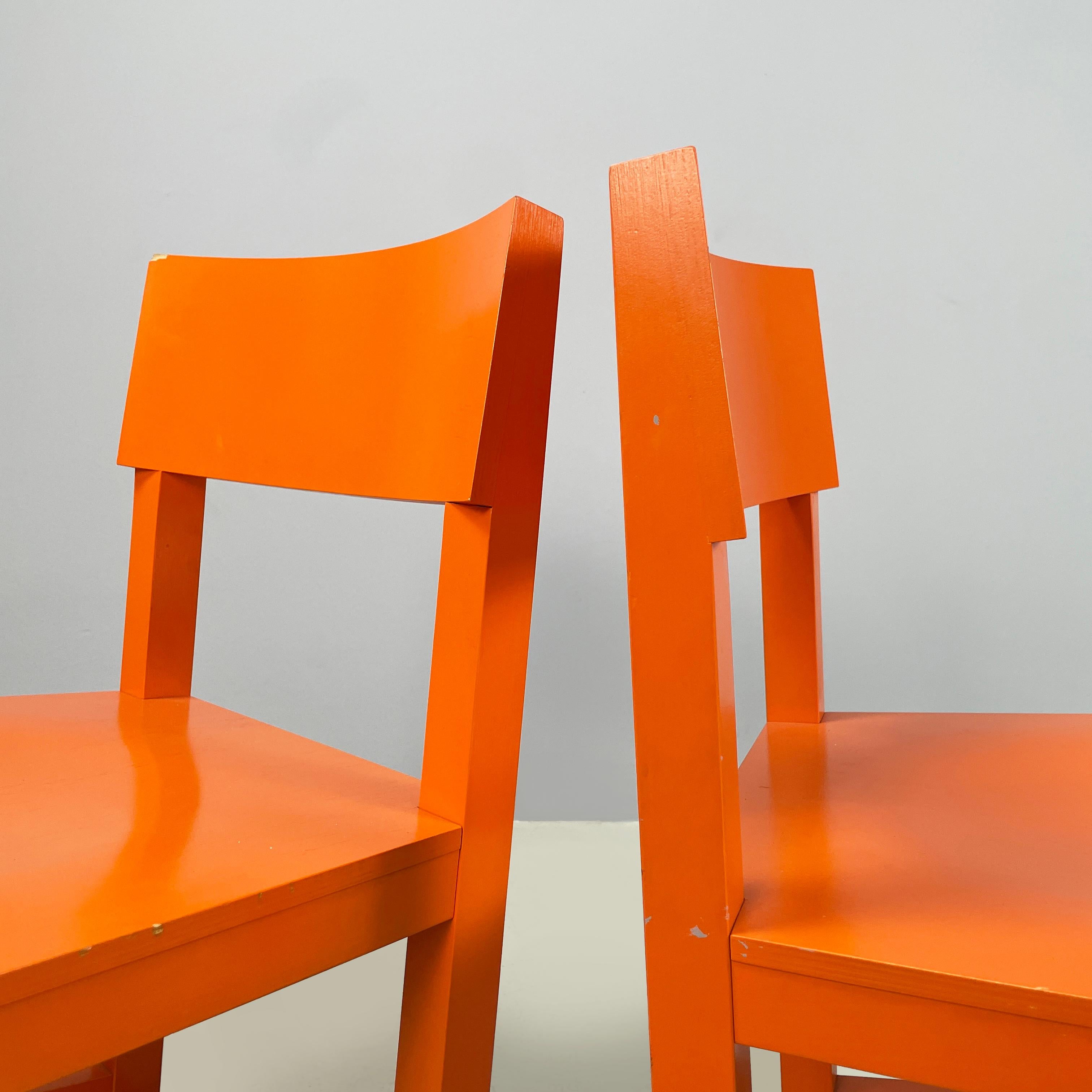 Contemporary Netherlands modern Orange lacquered wooden chairs by Moooi, 2000s For Sale