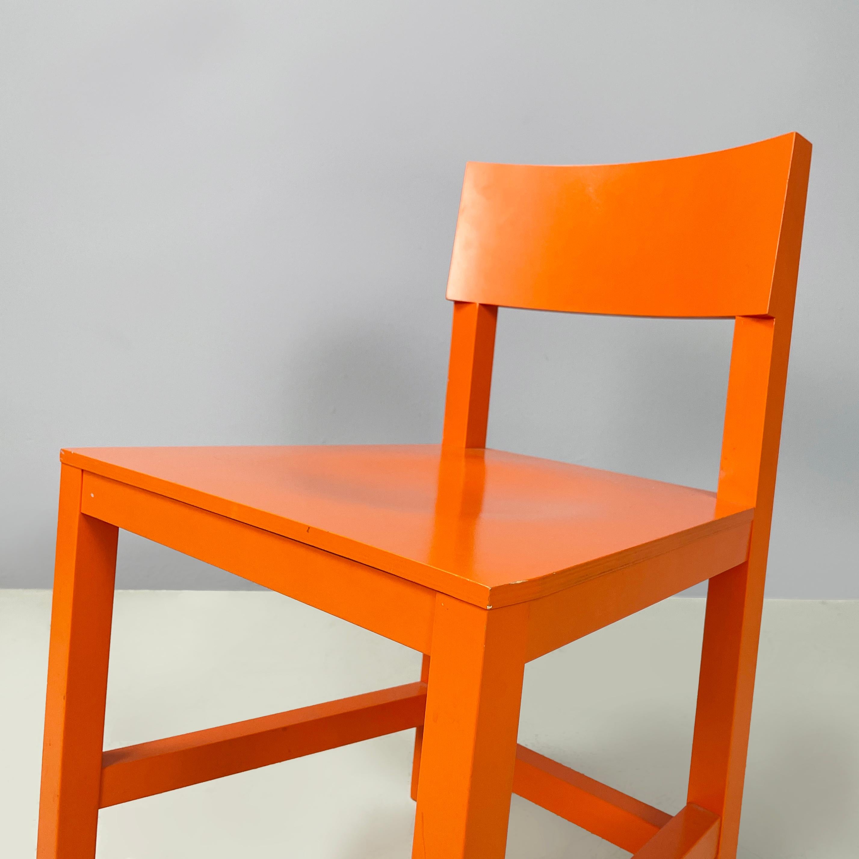 Wood Netherlands modern Orange lacquered wooden chairs by Moooi, 2000s For Sale