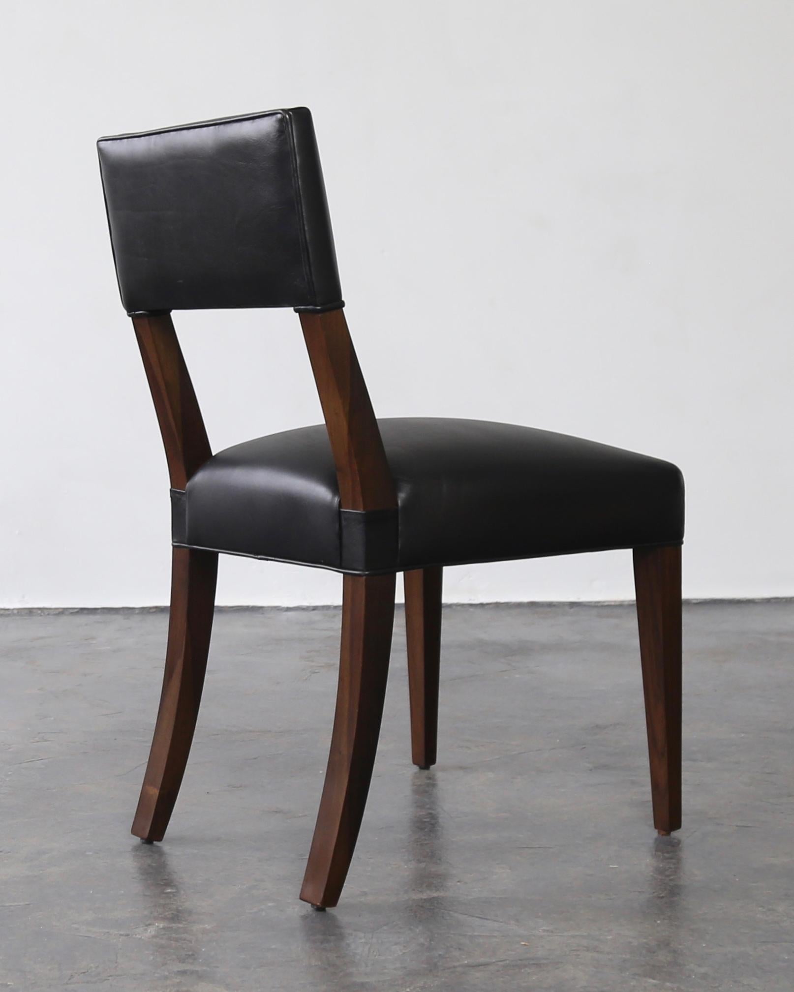 Costantini prides itself in using the hardest and most beautiful hardwoods in the construction of its line of seating. The Neto Chair has a gently curved back leg, with sleek, straight front legs and stretchers. Available as shown or made to order,