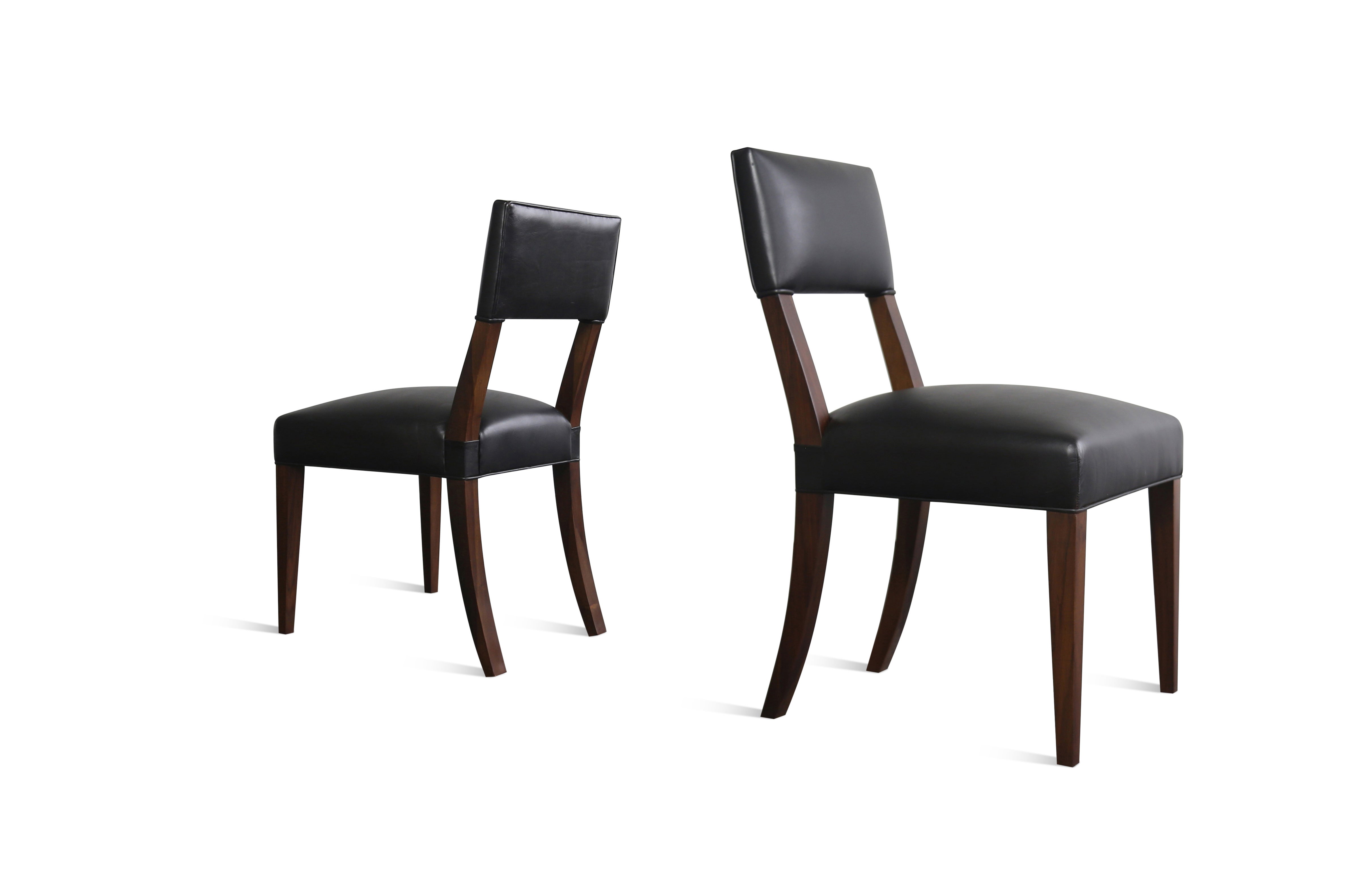 Neto Modern Chair from Costantini in Wood Frame and Argentine Leather For Sale